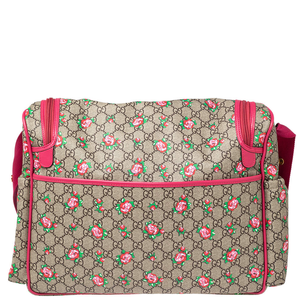 Gucci diaper shop bag with flowers