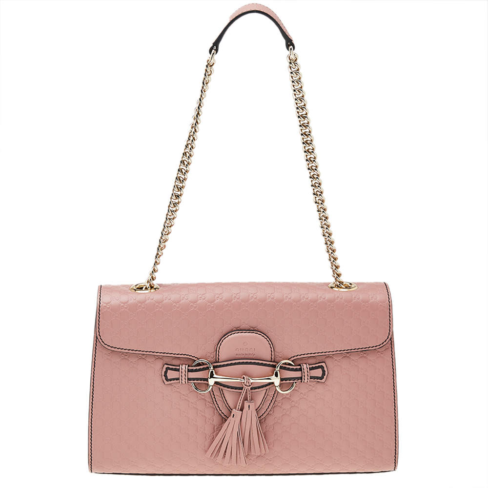 Gucci Blush Pink Microguccissima Leather Medium Emily Shoulder Bag ...