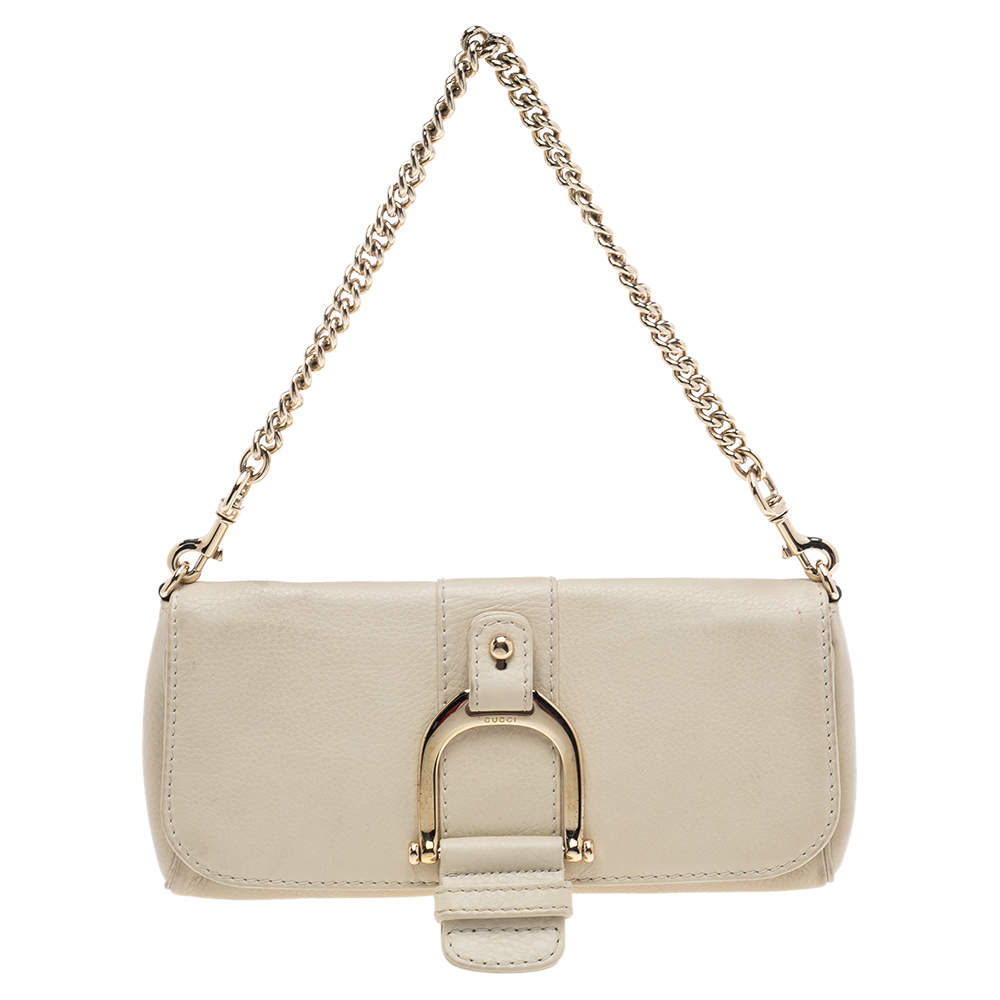 Pre Owned Gucci Cream Leather Greenwich Shoulder Bag