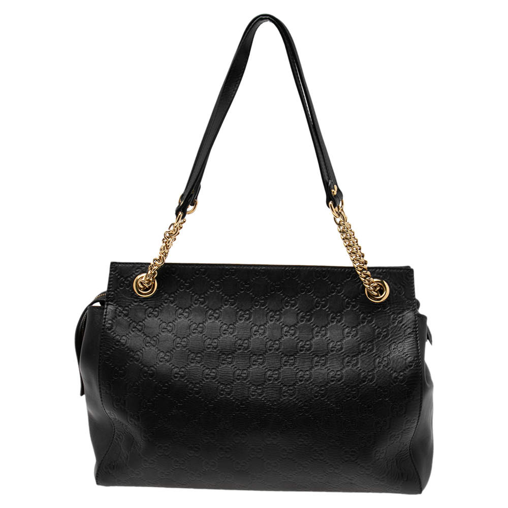 Gucci Black Guccissima Leather Soft Signature Shoulder Bag Gucci | The ...