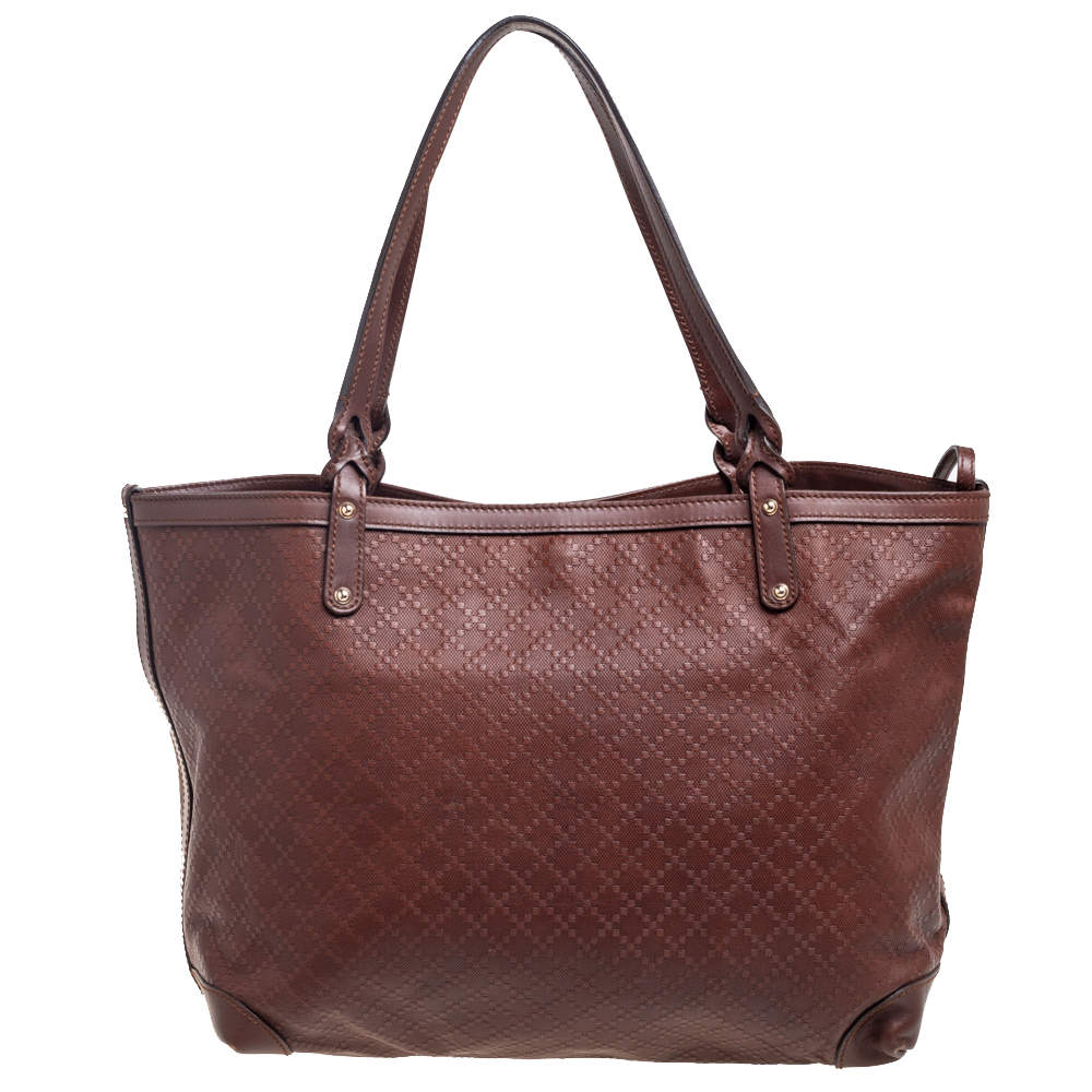 Gucci Brown Diamante Leather Craft Tote Gucci TLC