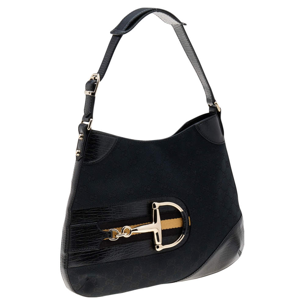 Gucci Leather Horsebit Embossed Buckle Hobo Shoulder Bag Very -  Israel