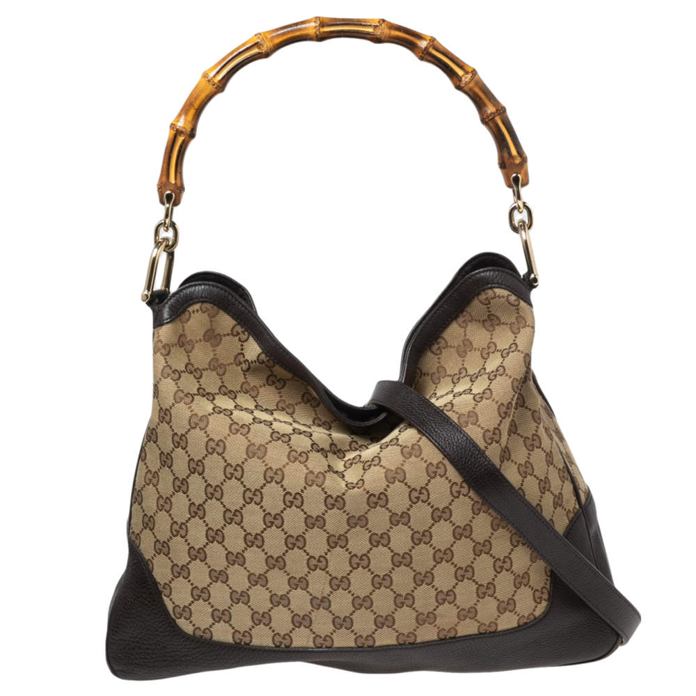 sessie wet factor Gucci Beige GG Canvas And Leather Bamboo Shopper Tote Gucci | TLC
