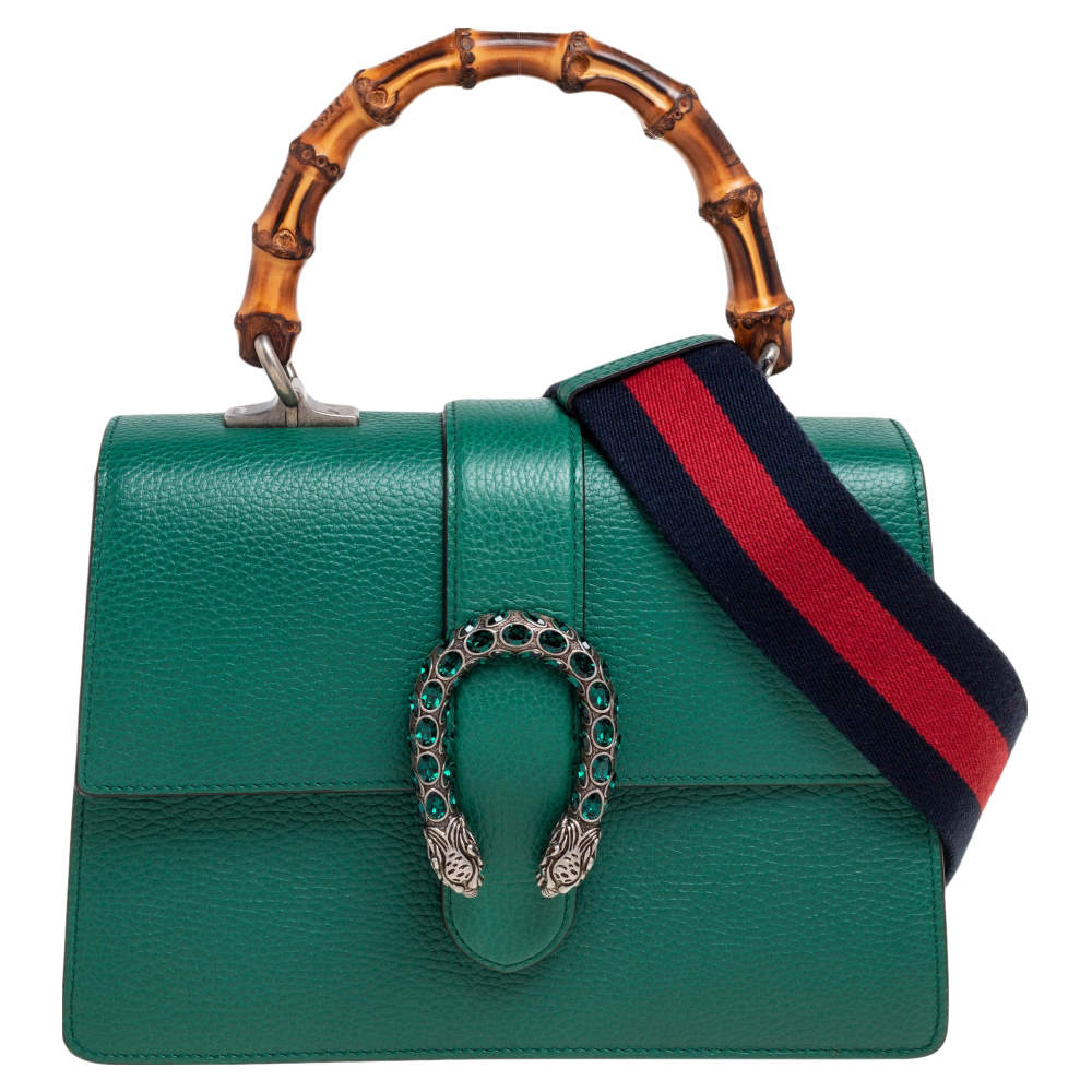 Gucci Green Leather Medium Dionysus Bamboo Top Handle Bag Gucci | The ...