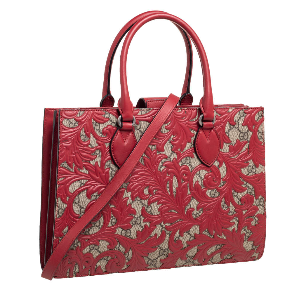 Gucci red tote bag hotsell