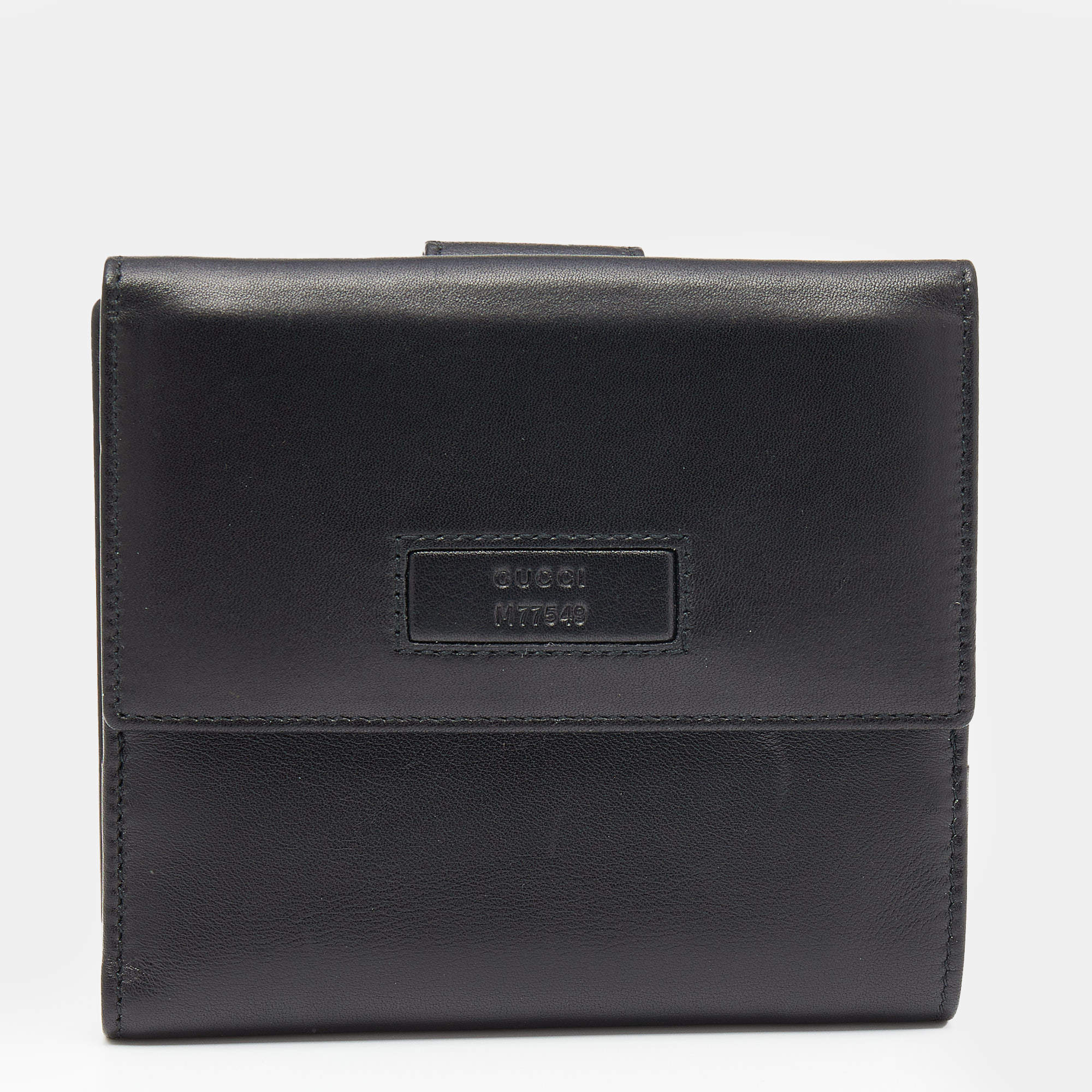 مملوكة مسبقًا محفظة مضغوطة غوتشي جلد أسود