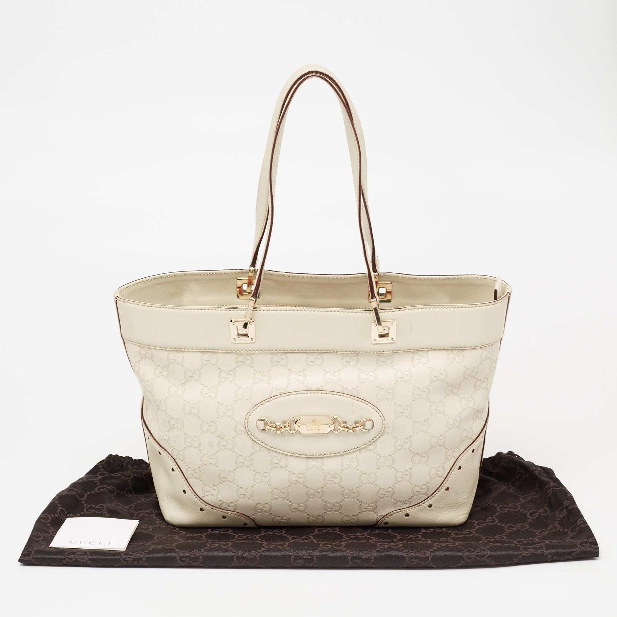 GUCCI PUNCH GUCCISSIMA IVORY LEATHER HOBO BAG - Still in fashion