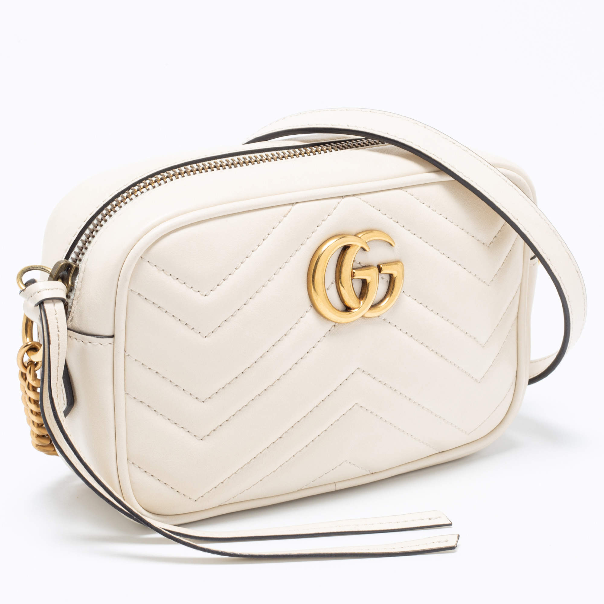 GUCCI GG MARMONT MINI CAMERA BAG WHITE - CRTBLNCHSHP