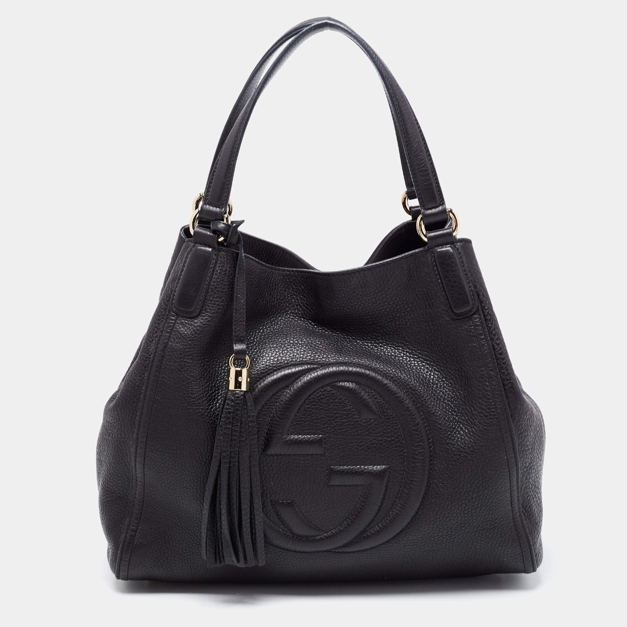 مملوكة مسبقًا Gucci Black Leather Medium Soho Tote