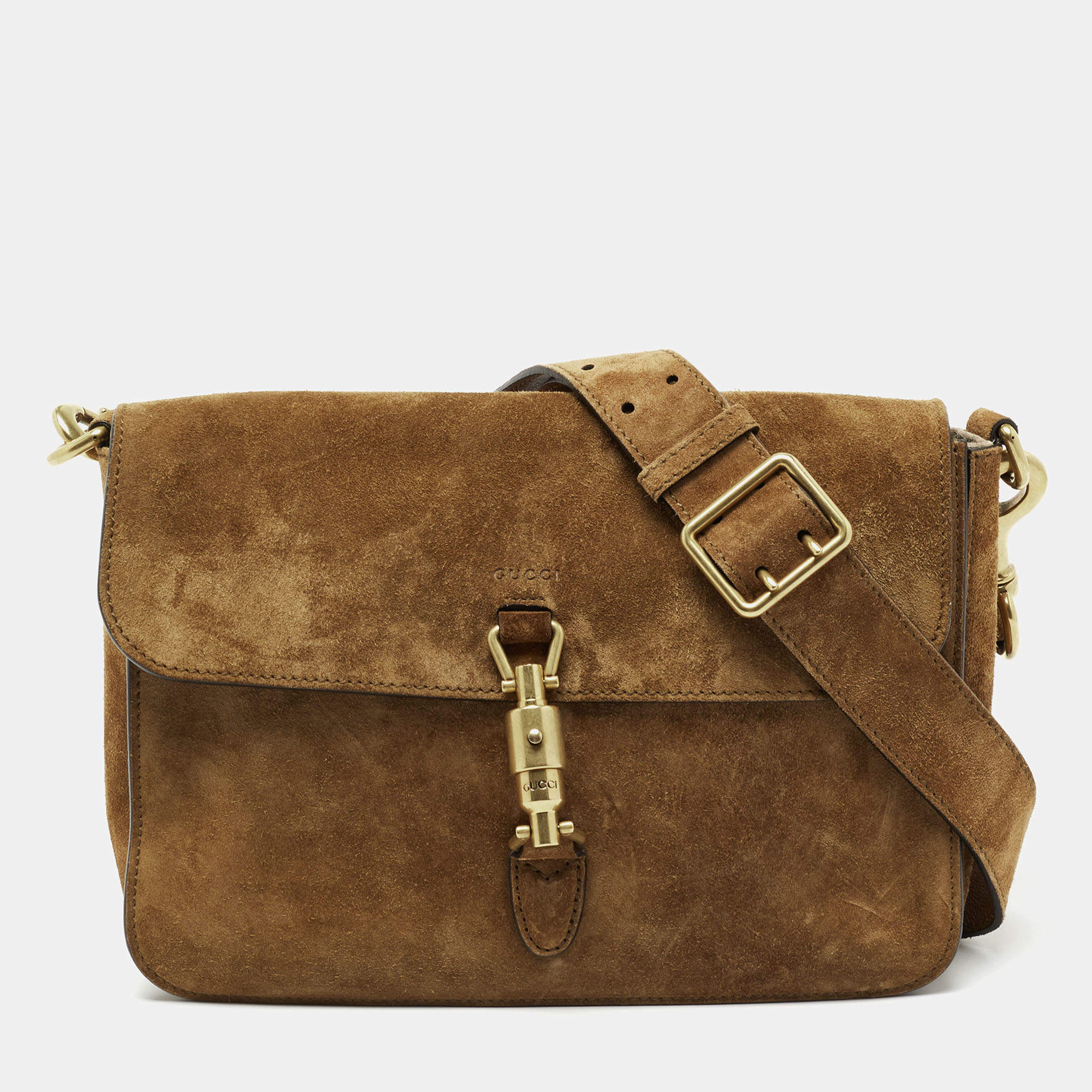 Gucci brown cheap suede crossbody bag