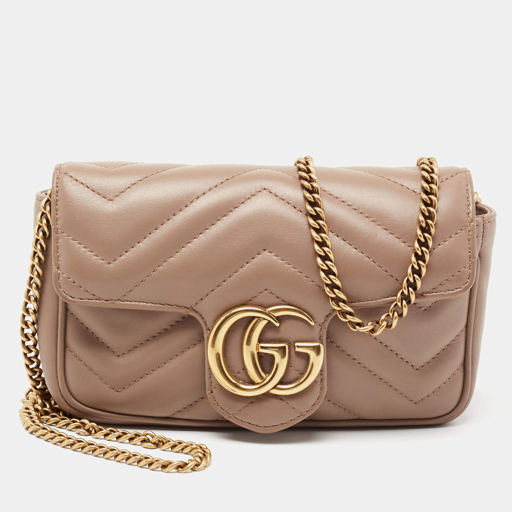 مملوكة مسبقًا حقيبة كتف غوتشي جي جي مارمونت جلد ماتيلاس بيج صغيرة جداً