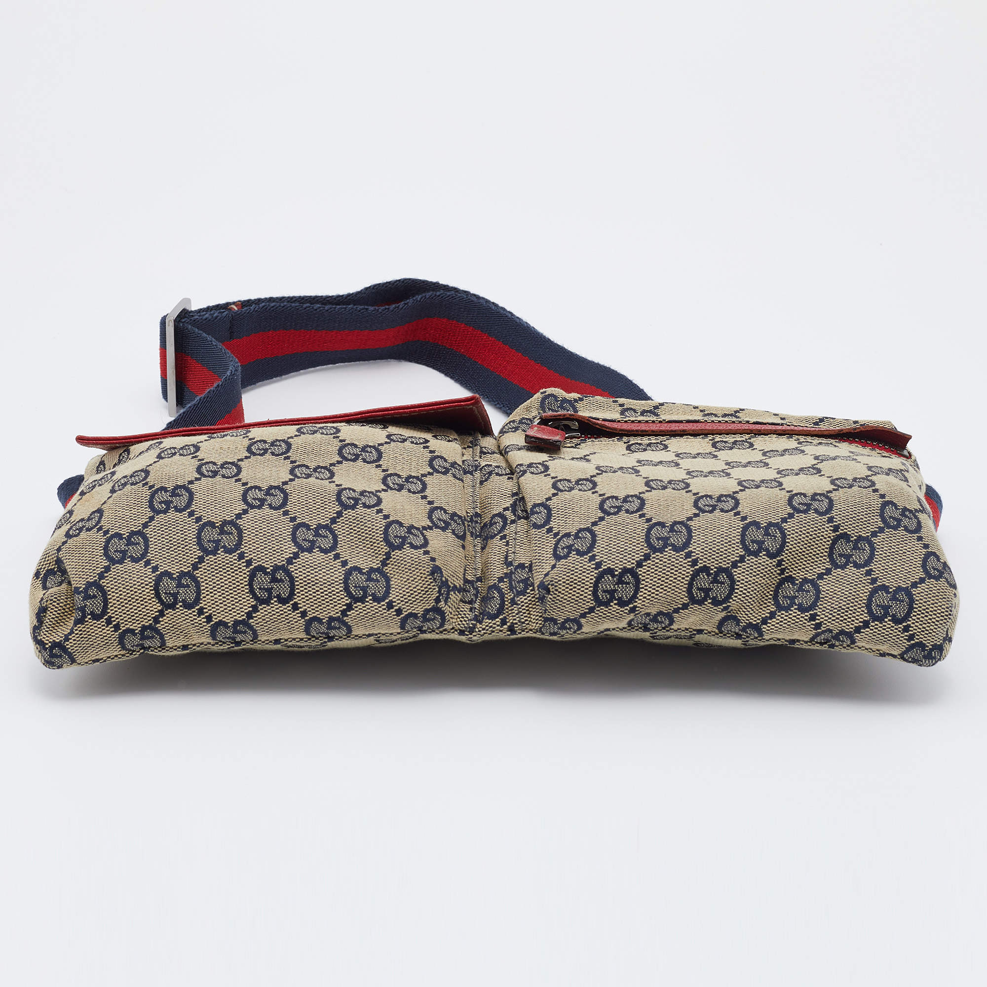 Gucci GG Canvas Web Double Pocket Belt Bag (SHG-AZ2VIh) – LuxeDH