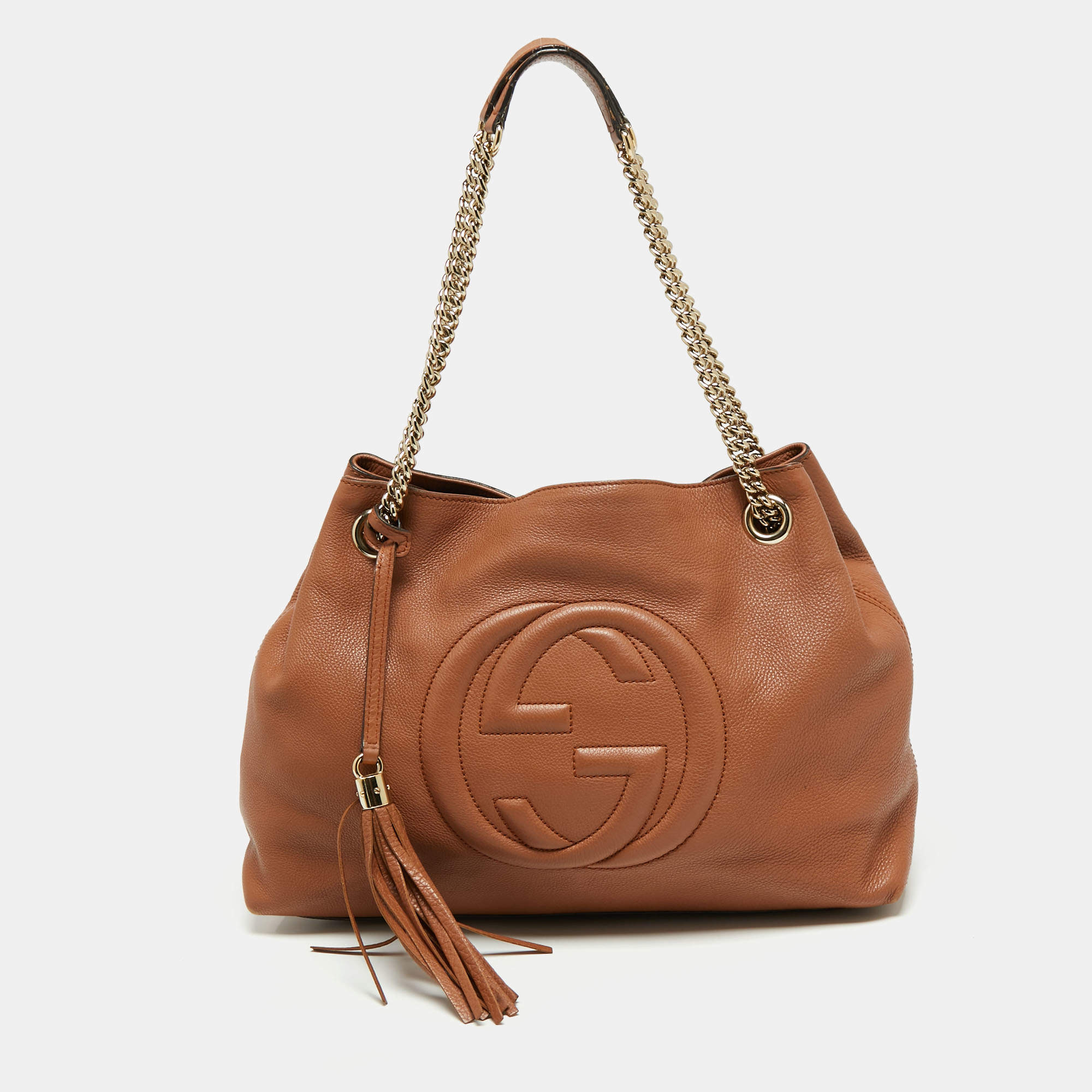 مملوكة مسبقًا Gucci Brown Leather Medium Soho Shoulder Bag