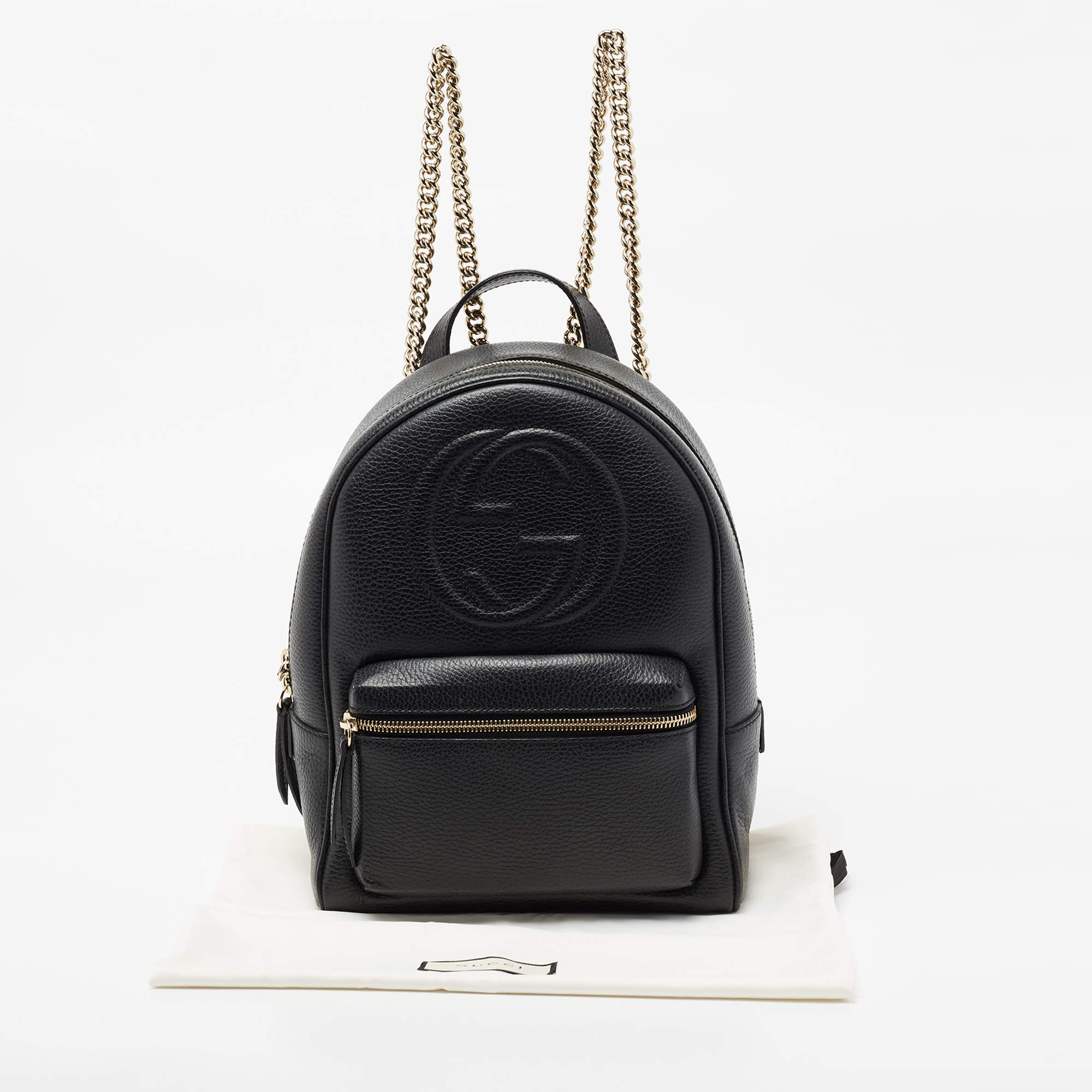 Gucci Black Leather Soho Chain Backpack Gucci TLC