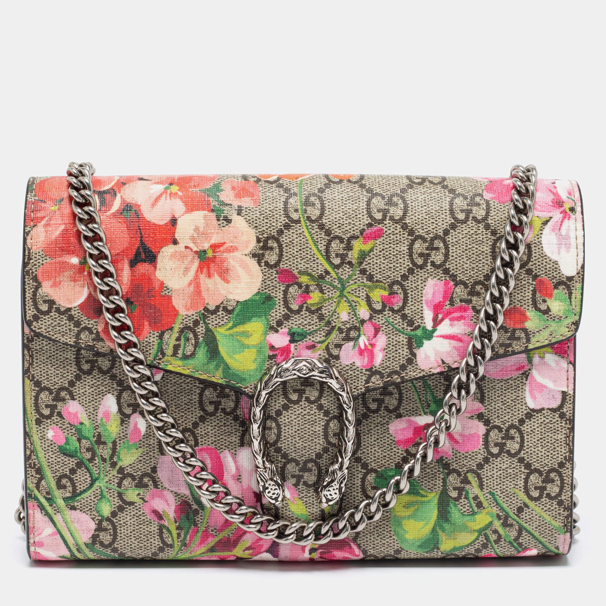 مملوكة مسبقًا محفظة بسلسلة غوتشي ديونسيس كانفاس جي جي سوبريم متعدد الألوان مورد