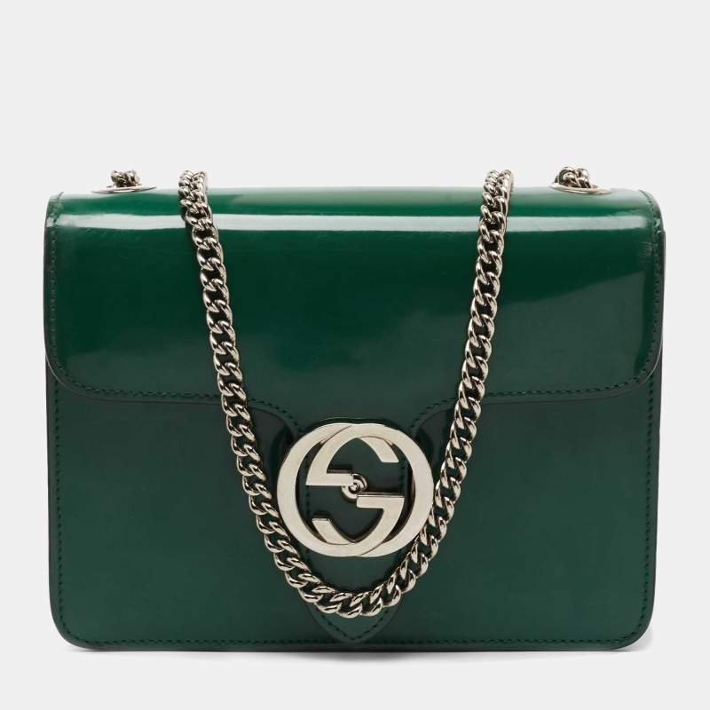 Gucci Green Leather Small Interlocking G Shoulder Bag Gucci