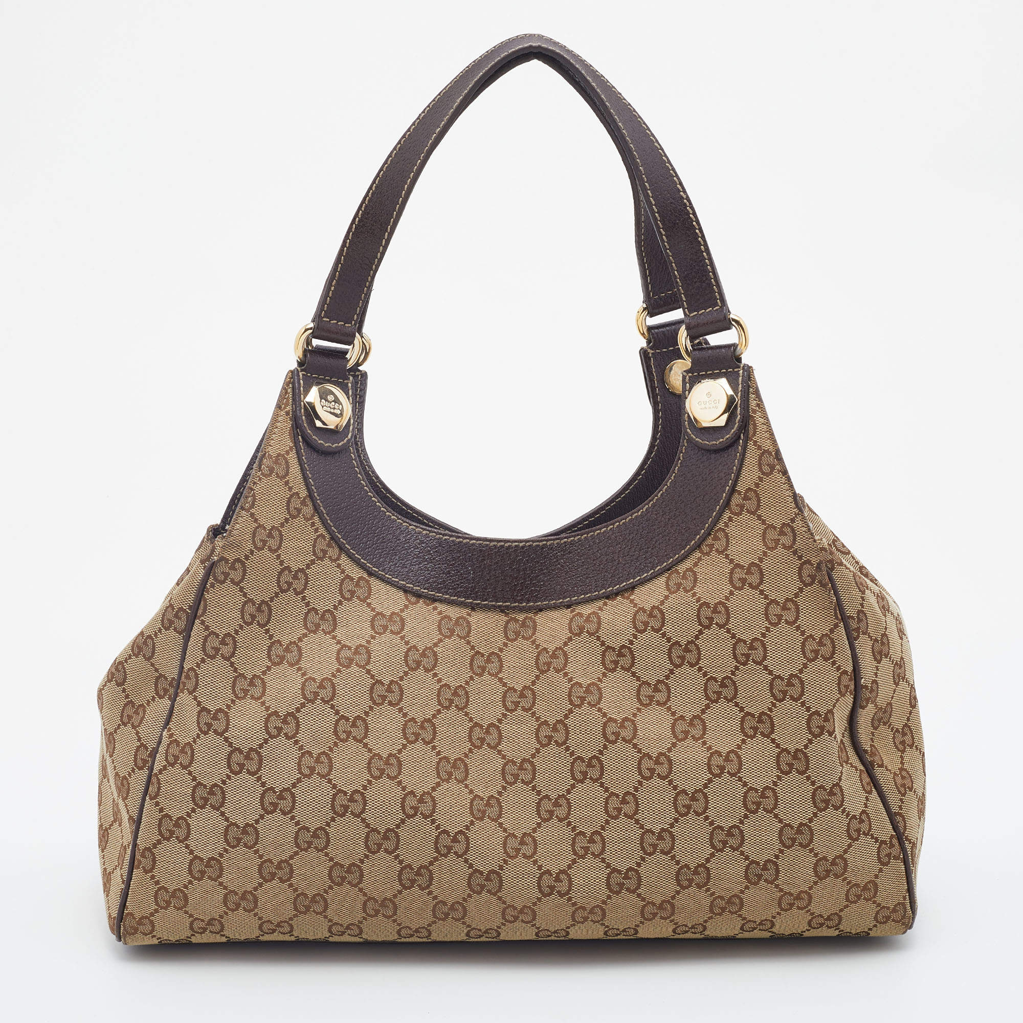 مملوكة مسبقًا Gucci Beige/Brown GG Canvas And Leather Medium Charmy Shoulder Bag