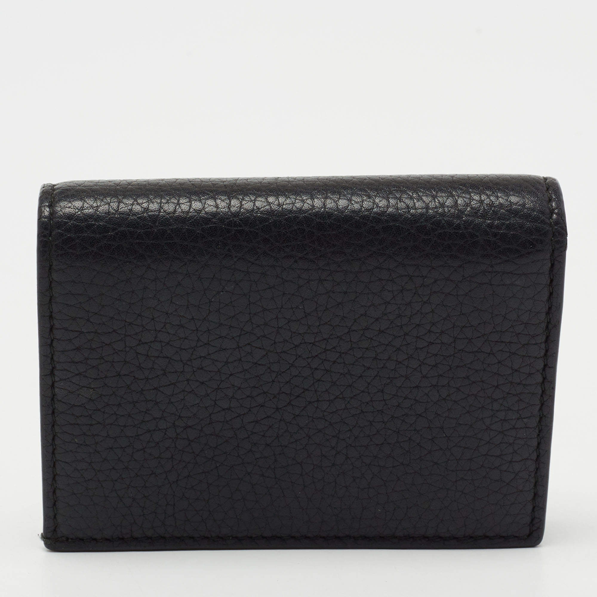 Black Leather Animalier Card Case