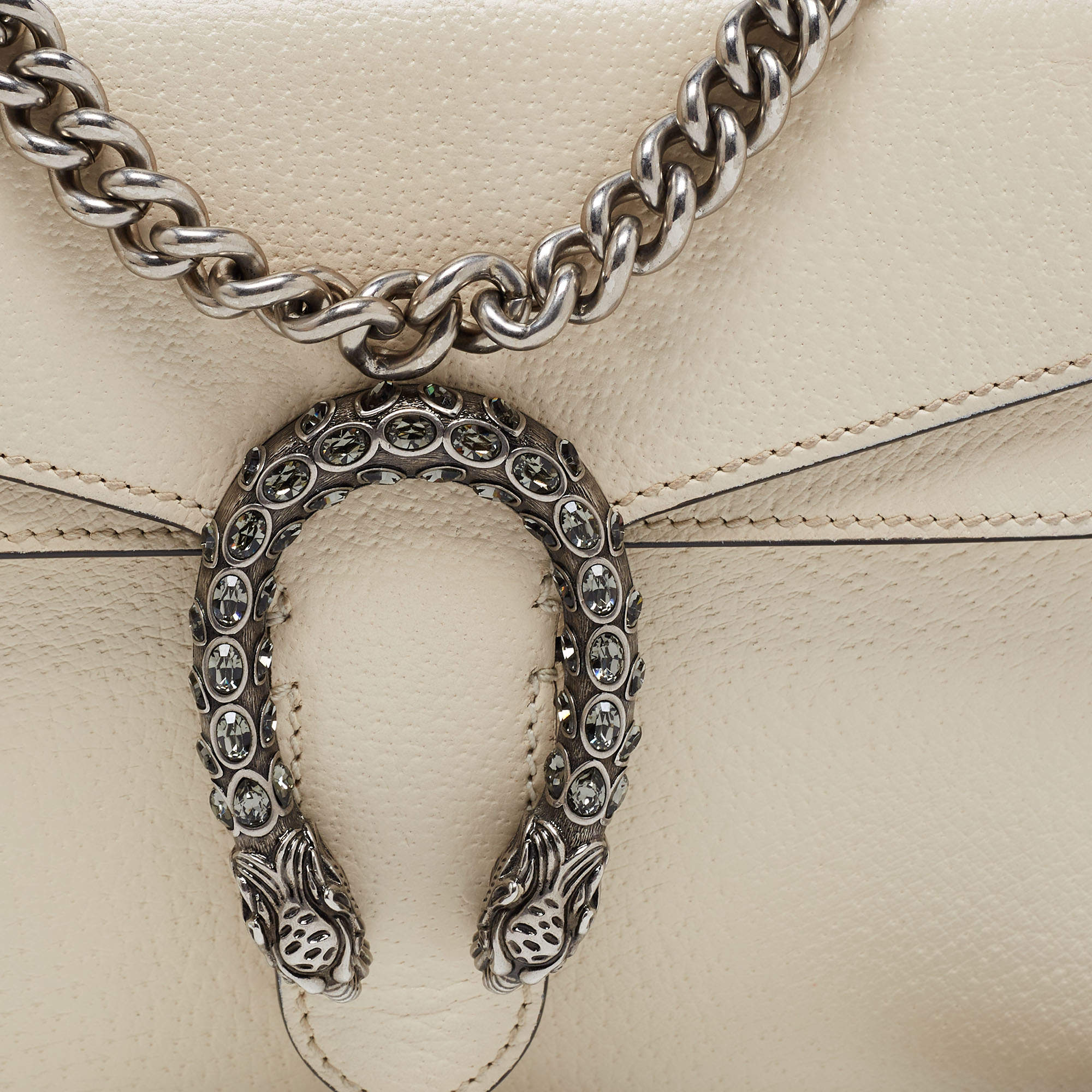 Gucci Ladies Dionysus Mini White Leather Shoulder Bag 421970 0K7JN 9680 -  Handbags, Dionysus - Jomashop