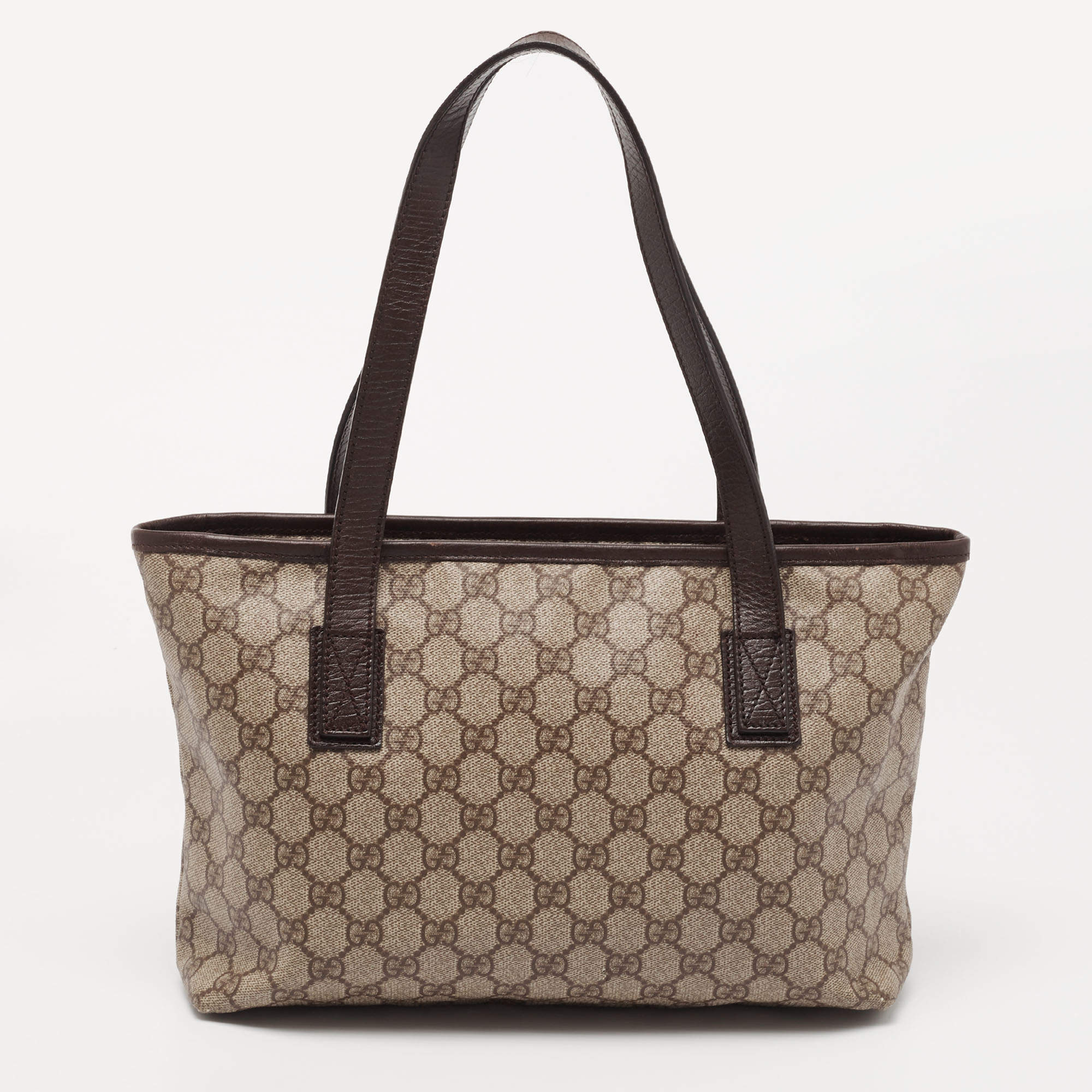 Gucci Beige/Ebony GG Supreme Canvas Exquisite Small Tote Bag