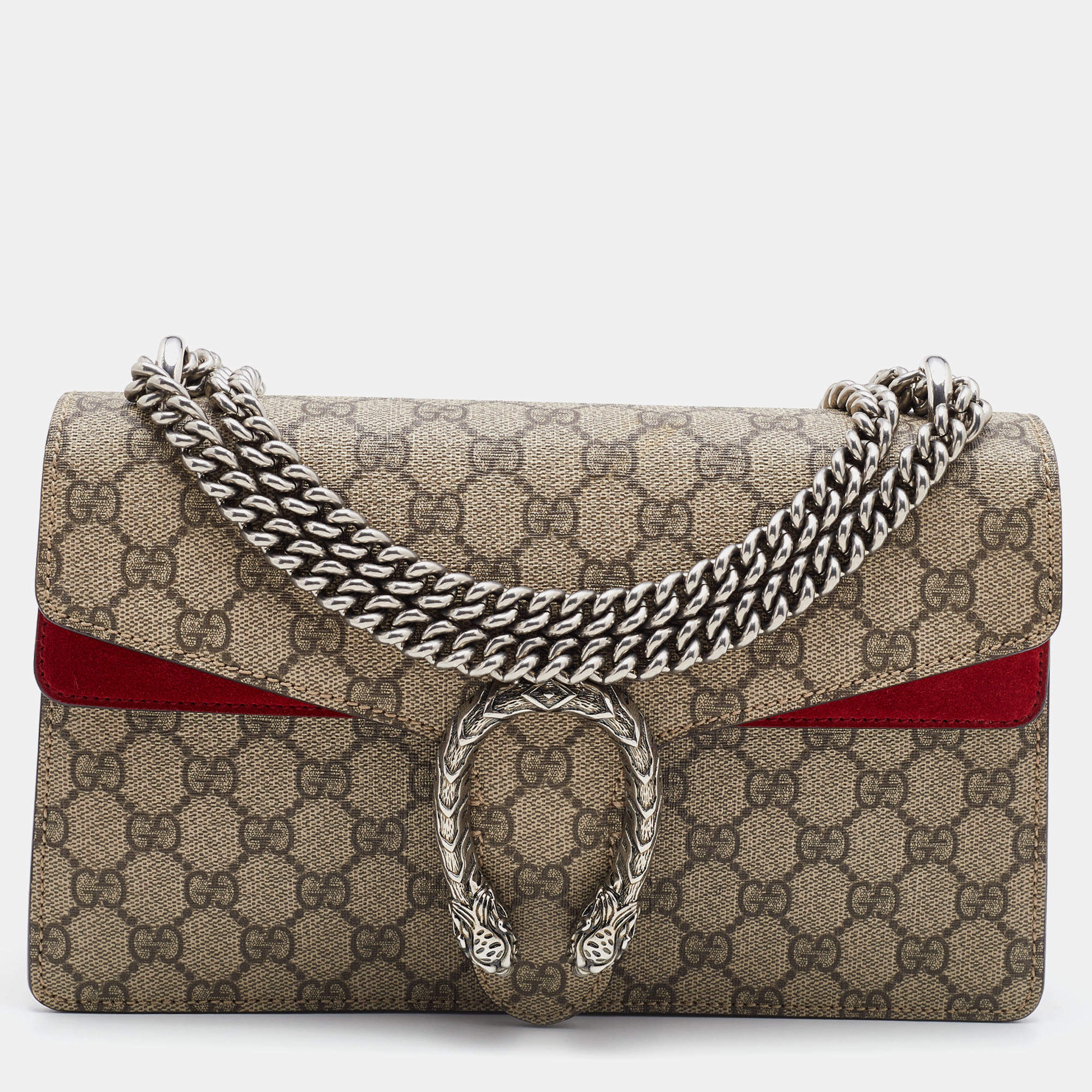 Gucci Beige/Red GG Canvas and Suede Small Dionysus Gucci | TLC
