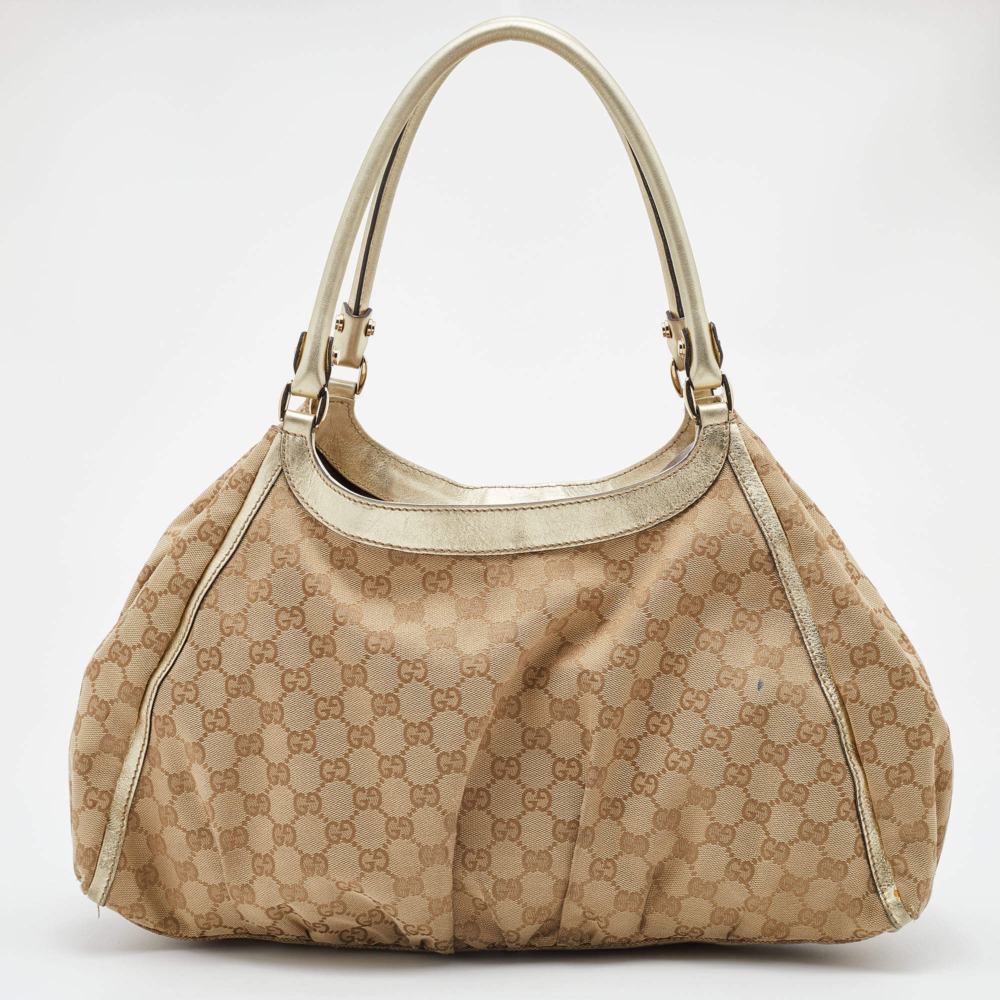 D-ring cloth handbag Gucci Beige in Cloth - 34815383