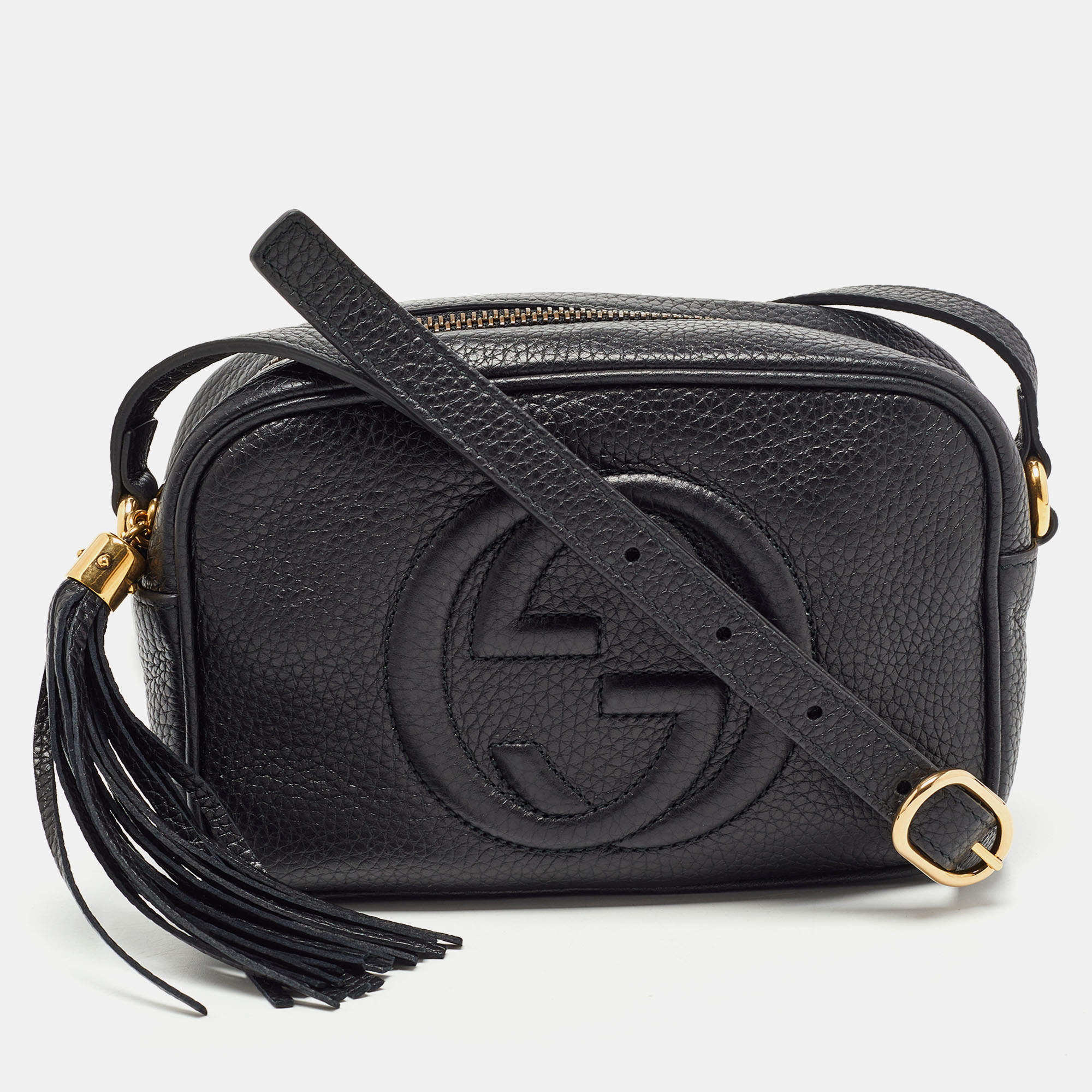 Pre Owned Gucci Black Leather Small Soho Disco Crossbody Bag