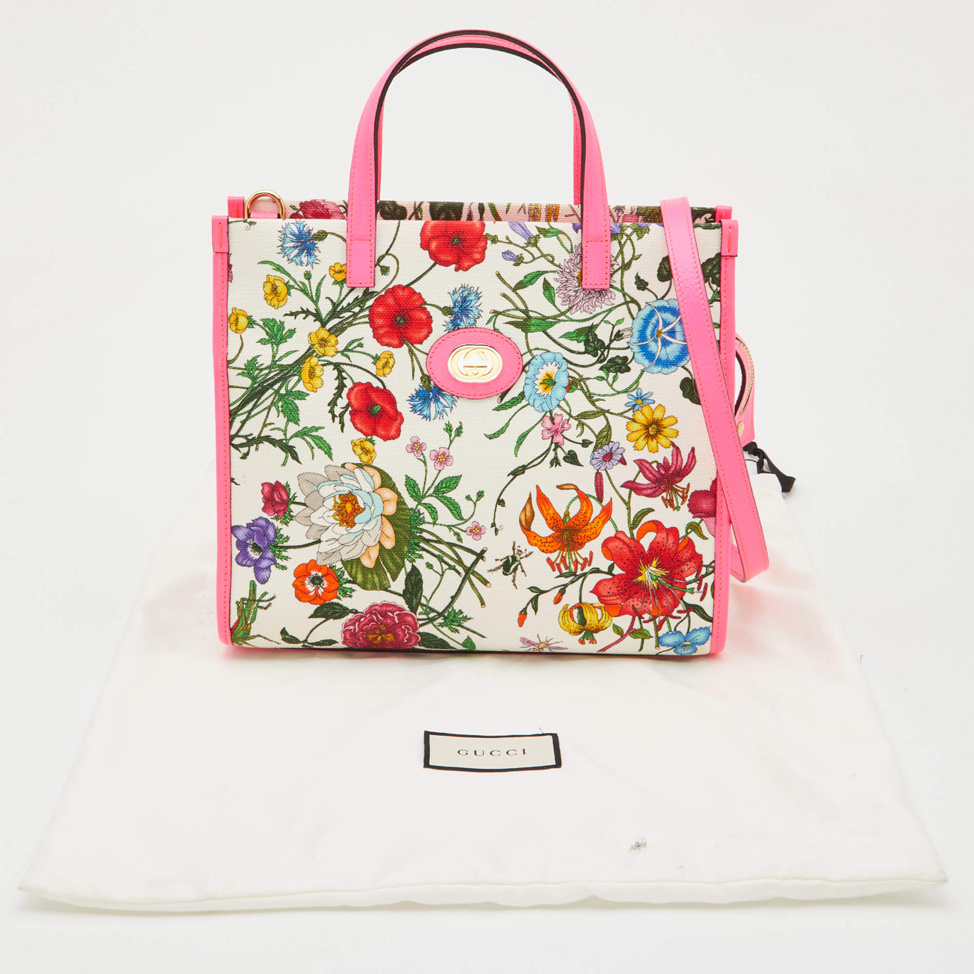 Gucci flower tote discount bag