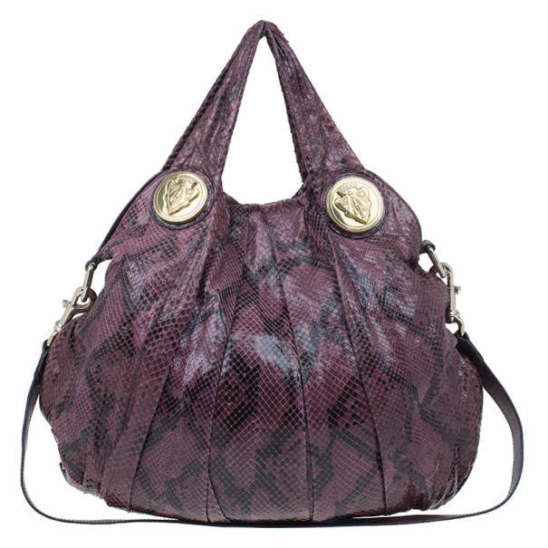 مملوكة مسبقًا حقيبة غوتشي جلد ثعبان أرجواني هيستيريا هوبو