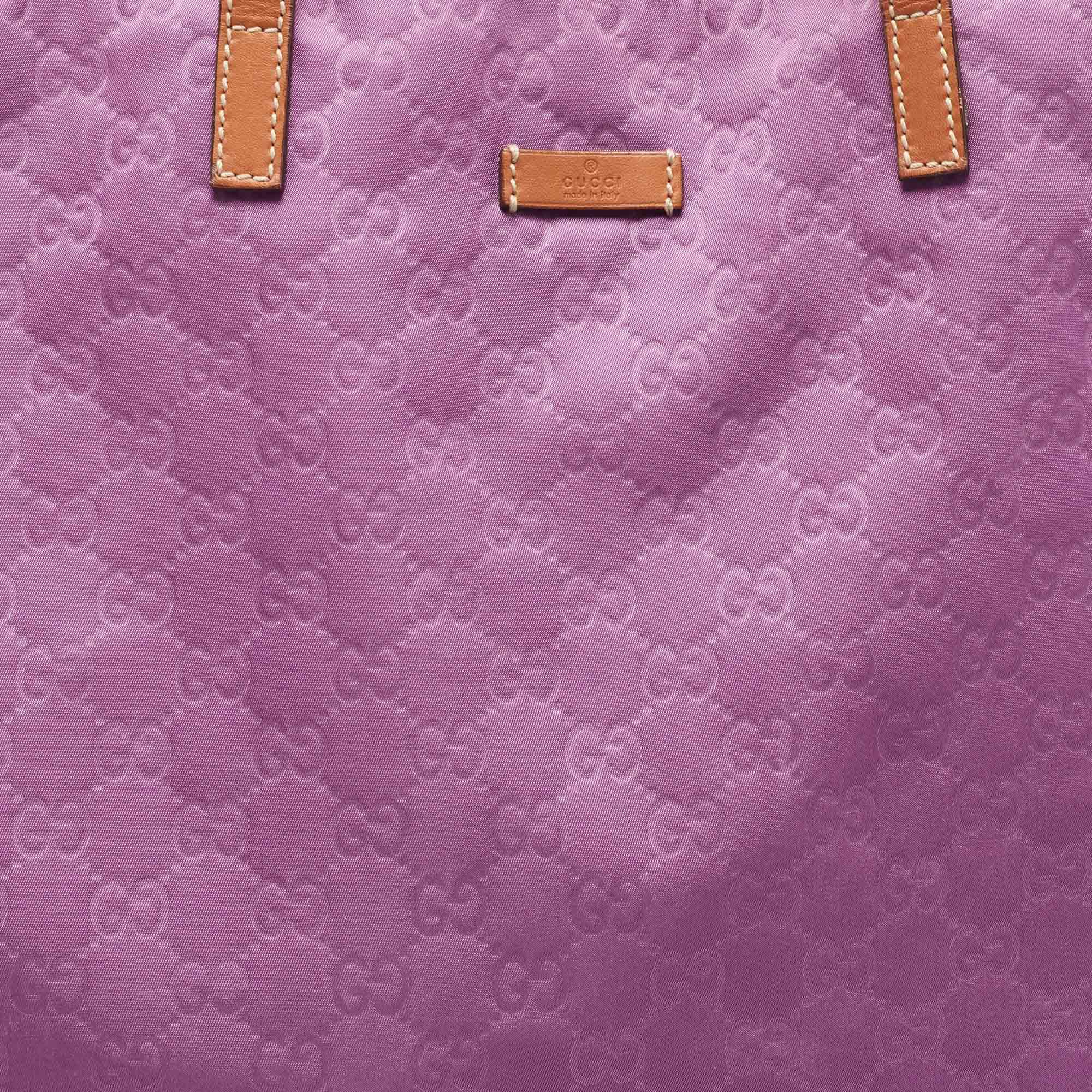 Gucci Purple Nylon Guccissima Shopper Tote Bag Gucci