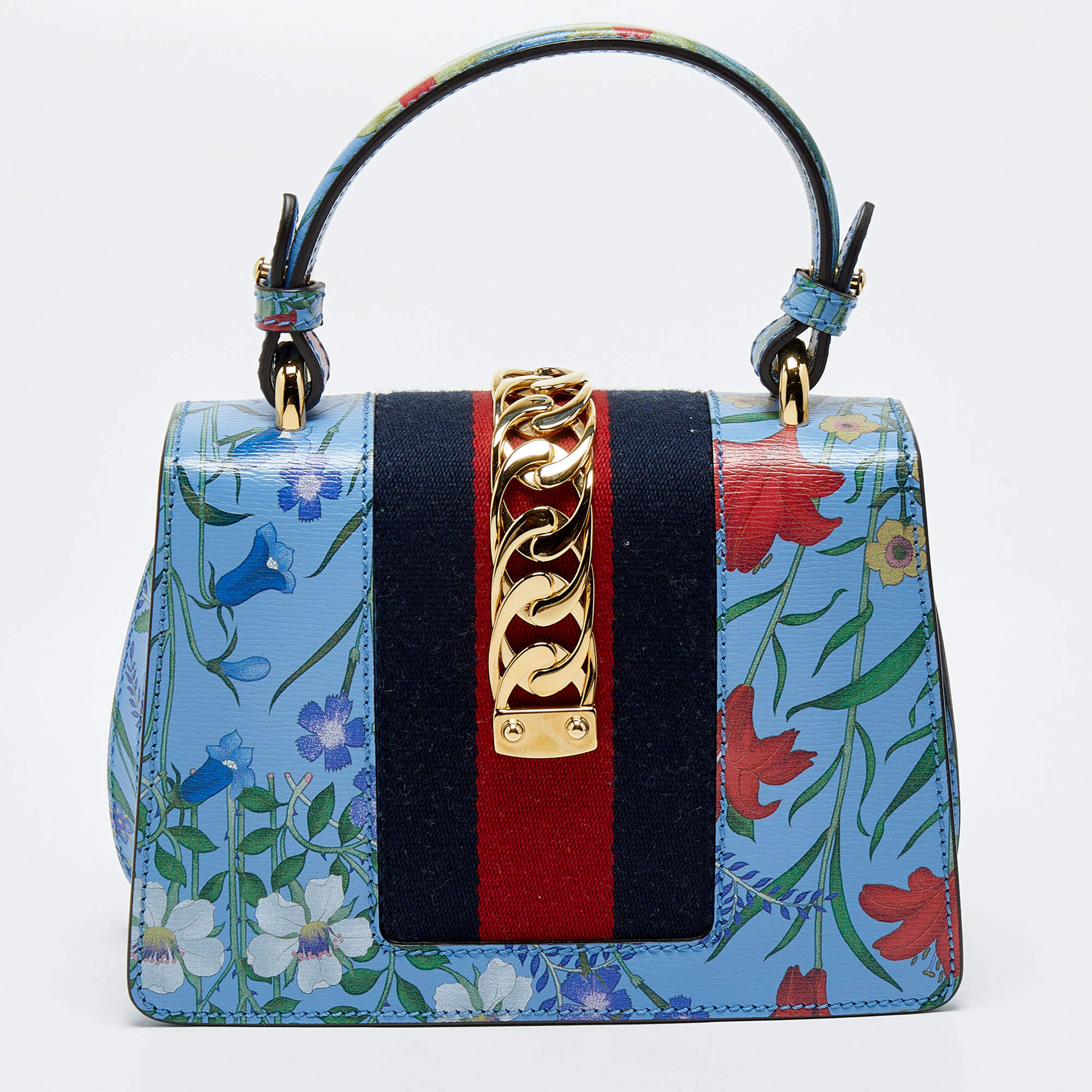 Blue Gucci Floral Sylvie Shoulder Bag – Designer Revival