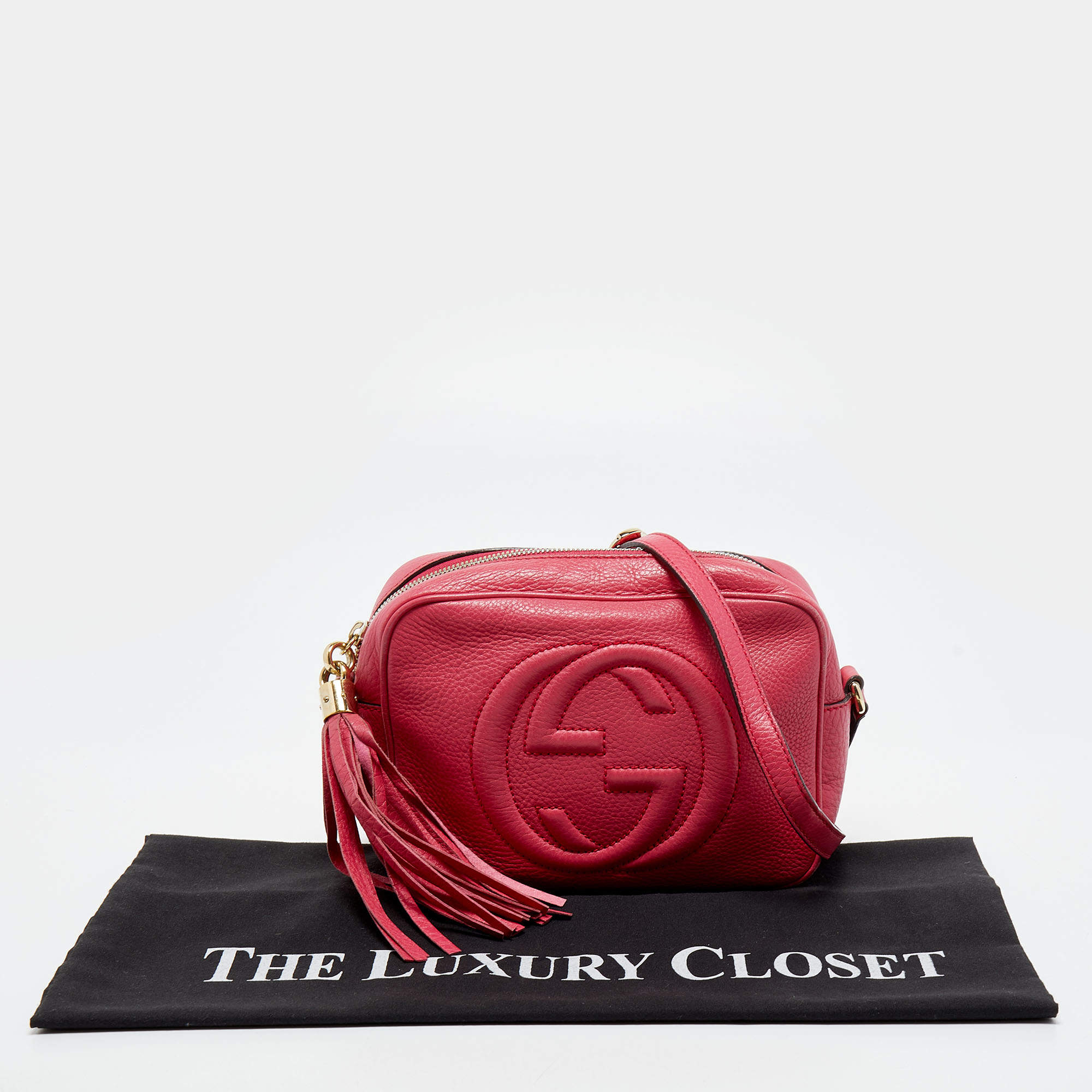 Gucci Soho Disco Shoulder Bag Leather Pink G6132