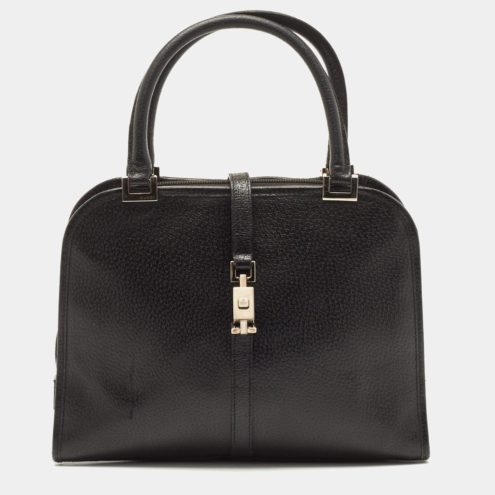 مملوكة مسبقًا Gucci Black Leather Piston Day Bag