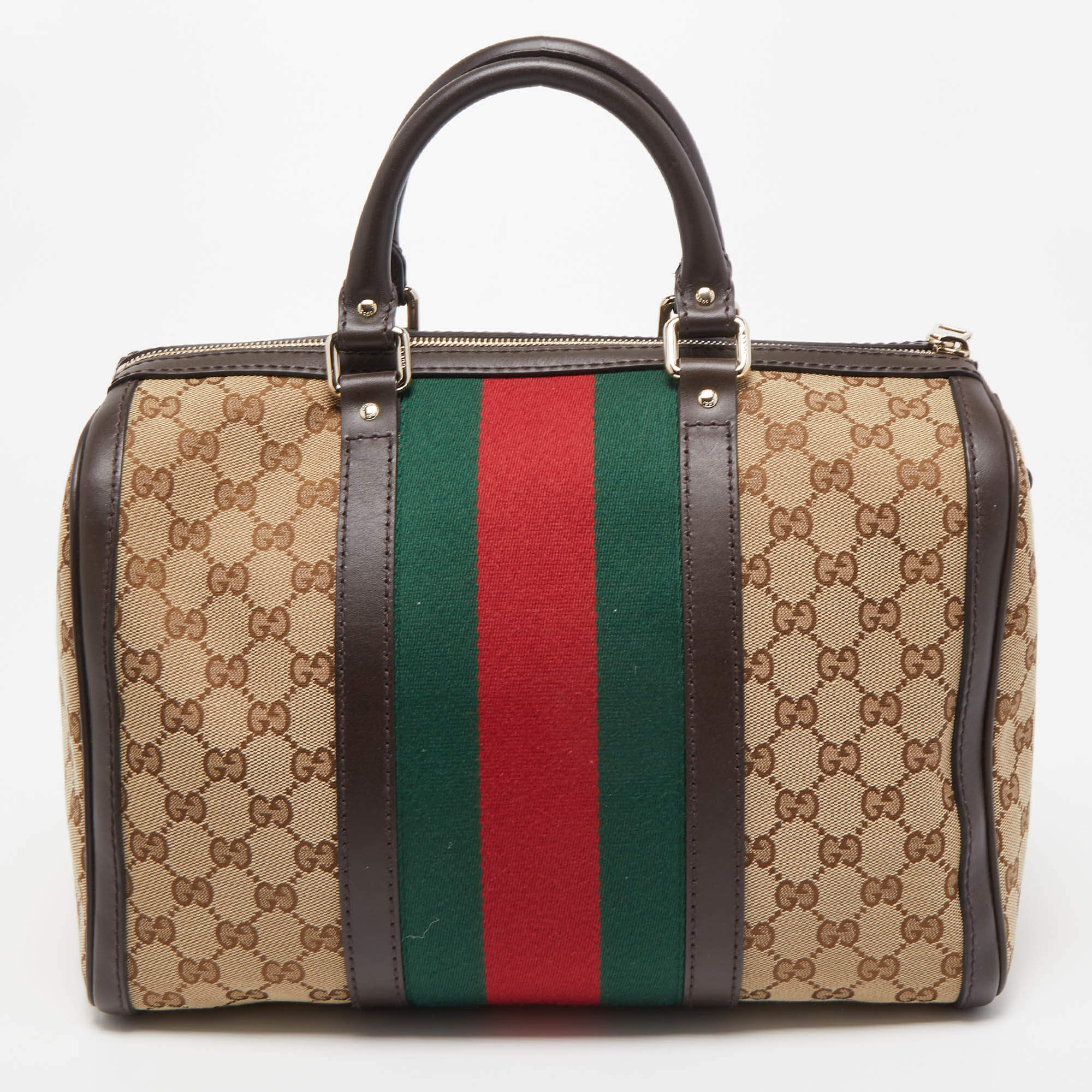 Gucci Beige/Ebony GG Canvas Vintage Web Medium Hobo Bag - Yoogi's Closet