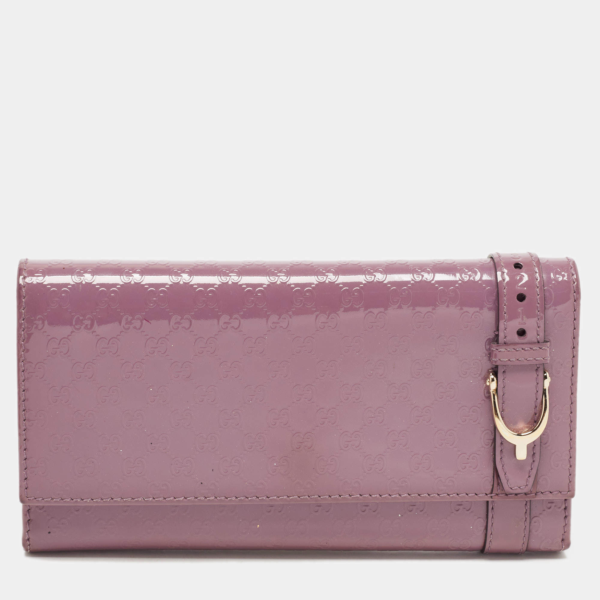 Gucci Lilac Microguccissima Patent Leather Nice Long Wallet