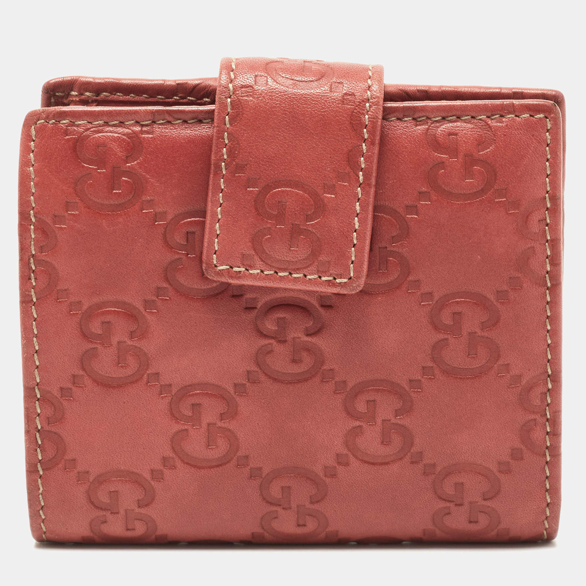 Gucci Old Rose Guccissima Leather French Wallet