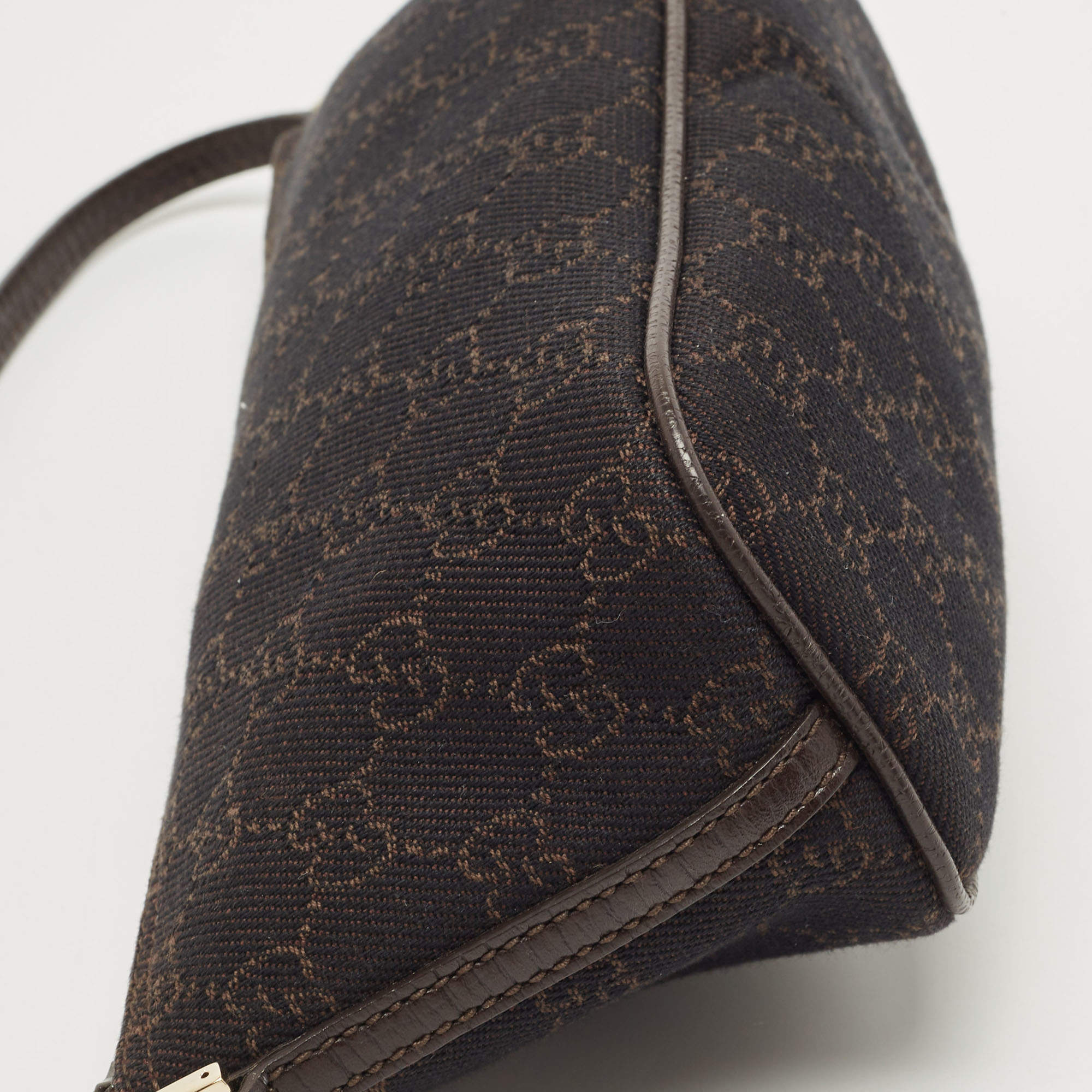 Gucci GG Canvas Boat Pochette - Brown Handle Bags, Handbags - GUC1359532