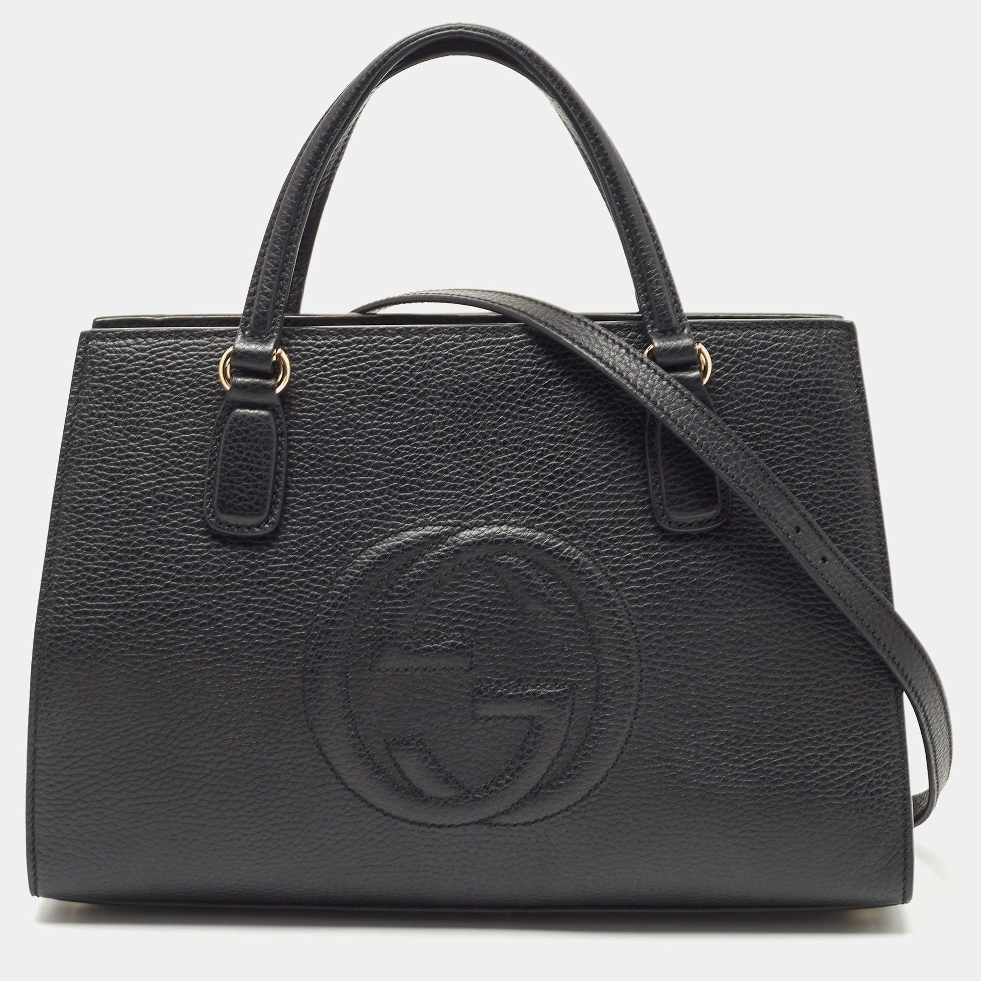 Gucci Black Leather Soho Top Handle Bag