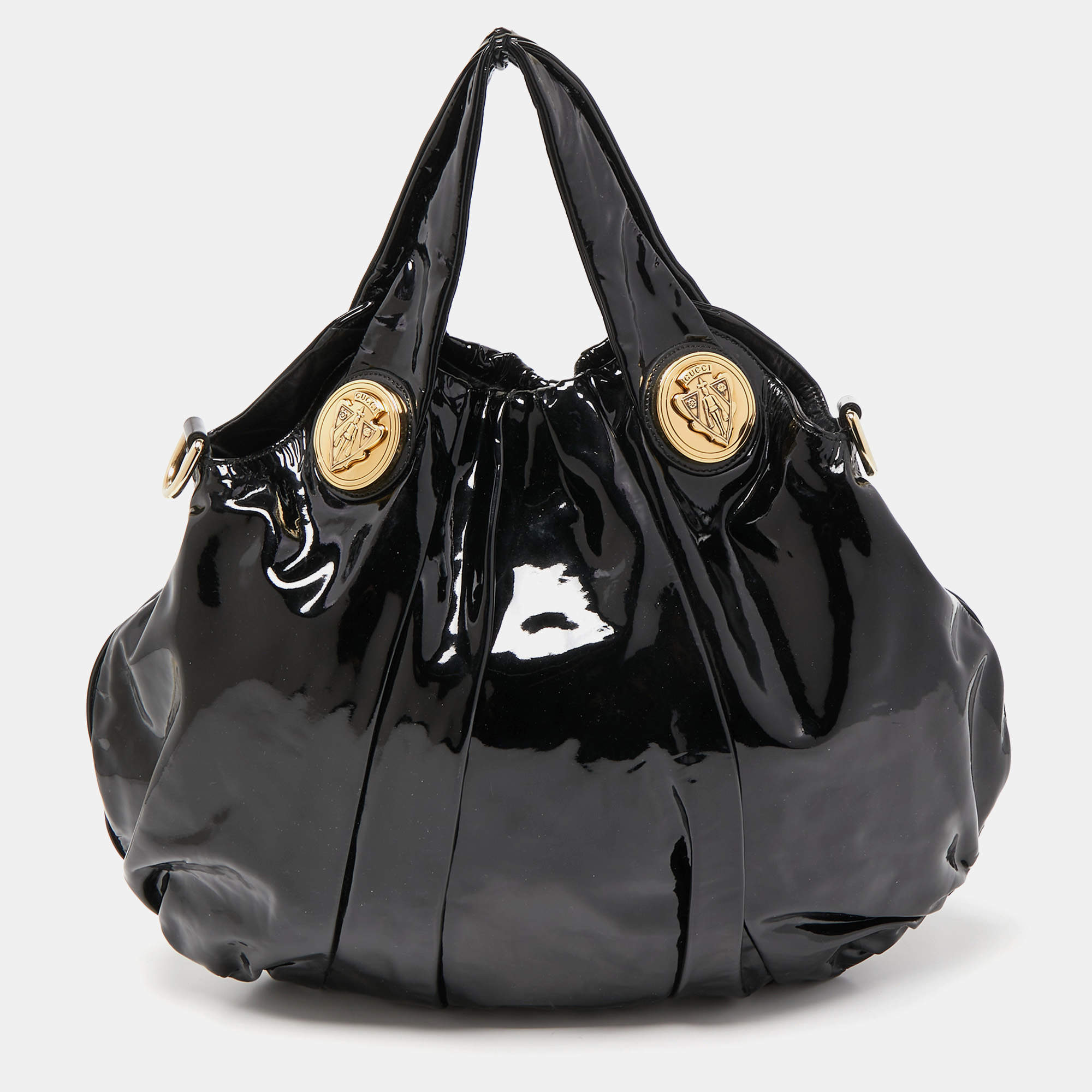 Gucci Black Patent Leather Large Hysteria Hobo Gucci The Luxury Closet