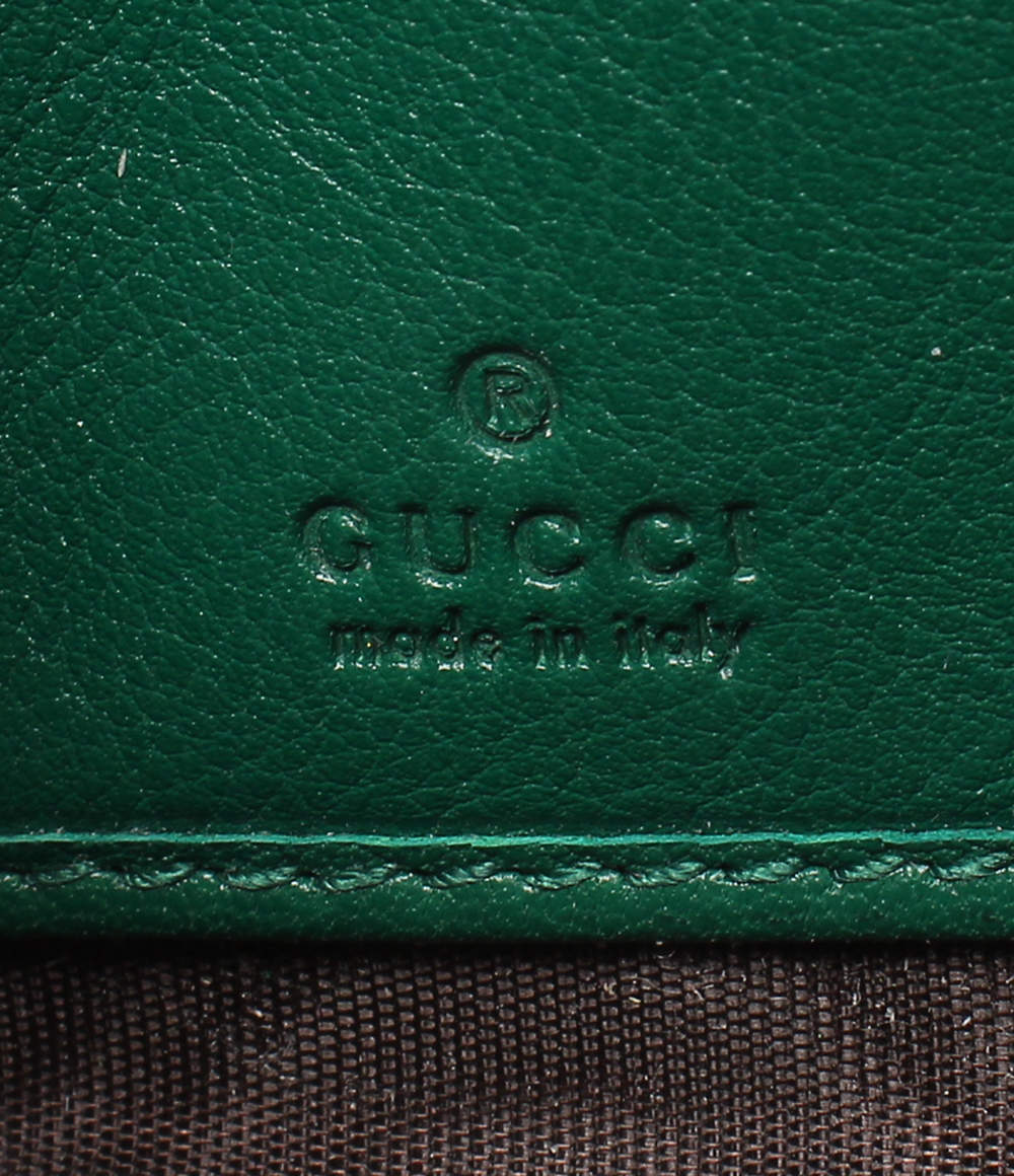 Gucci Green Leather Bamboo Zip Around Wallet Gucci
