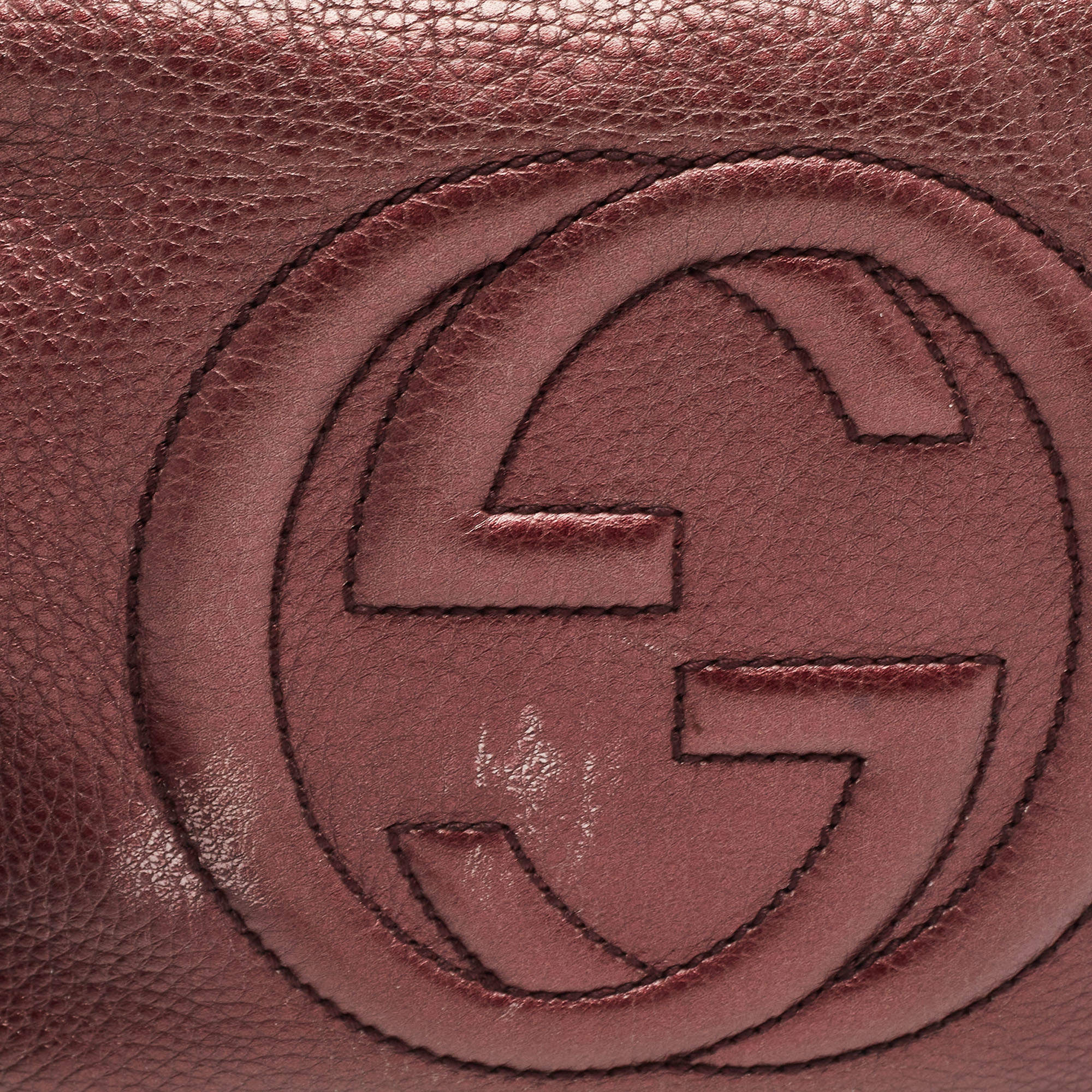 Gucci Soho Burgundy Leather Pochette Wristlet Bag –