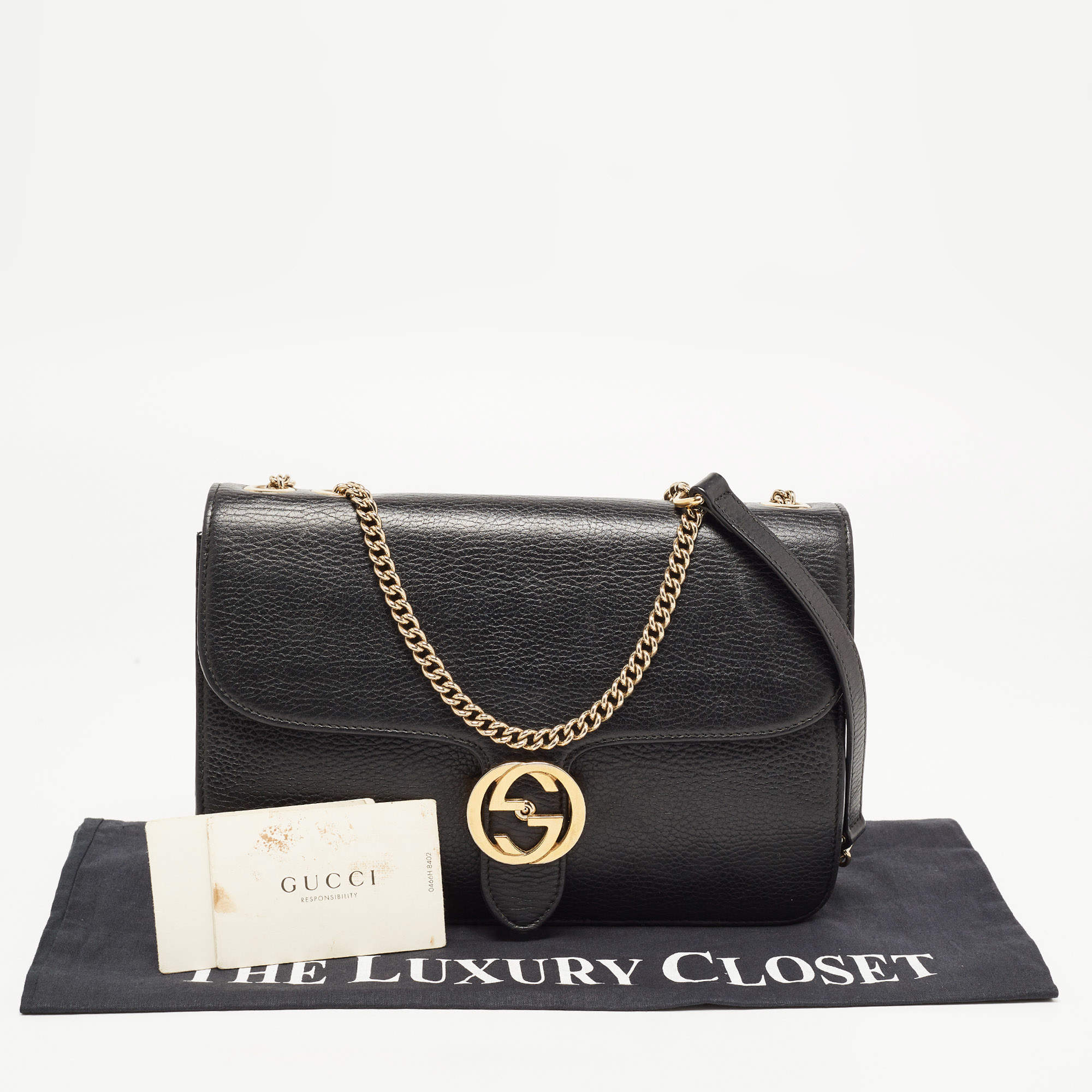 Gucci Black Leather Medium Interlocking G Shoulder Bag Gucci | The Luxury  Closet