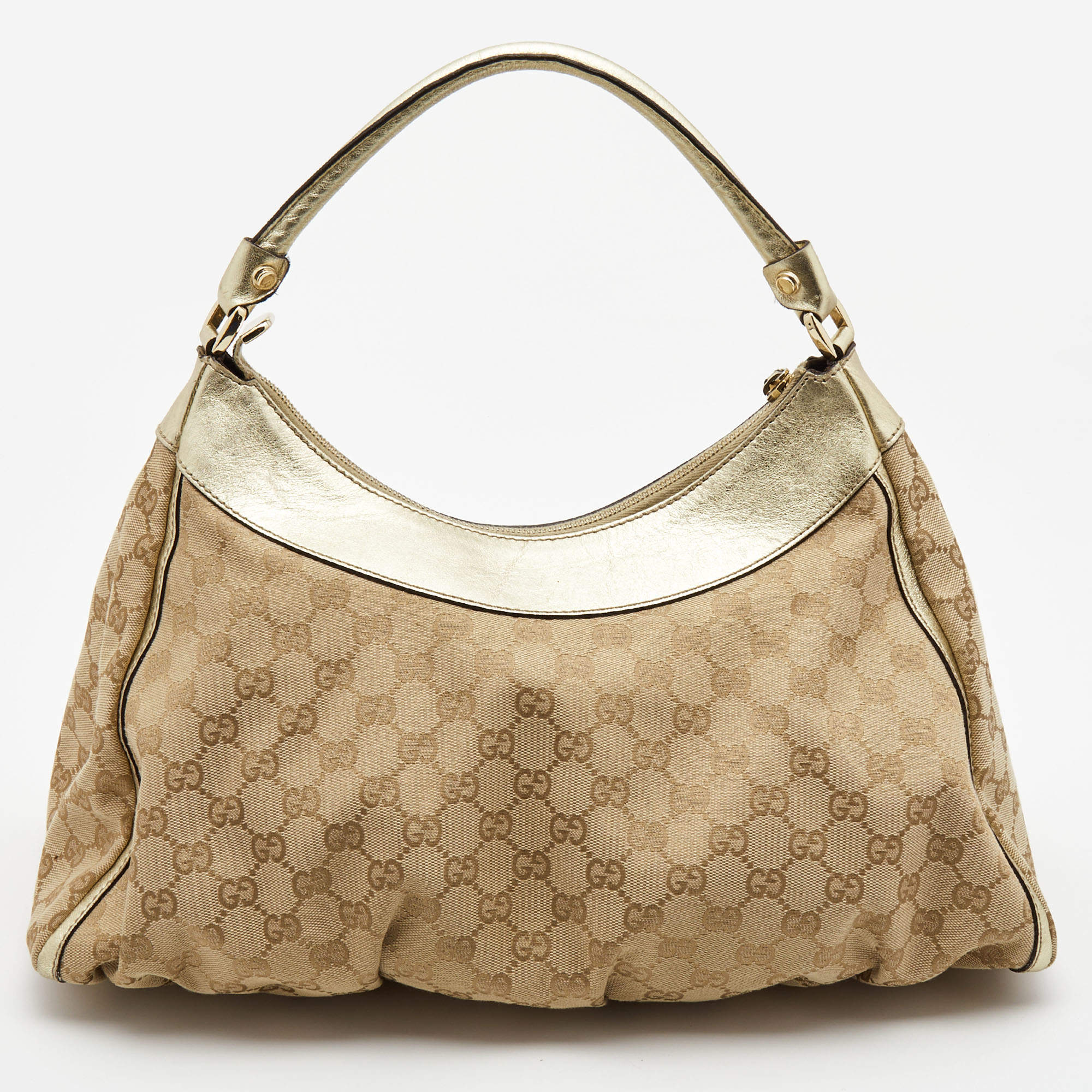 Gucci Beige Canvas Hobo Bag.  Luxury Accessories Accessories, Lot  #16061