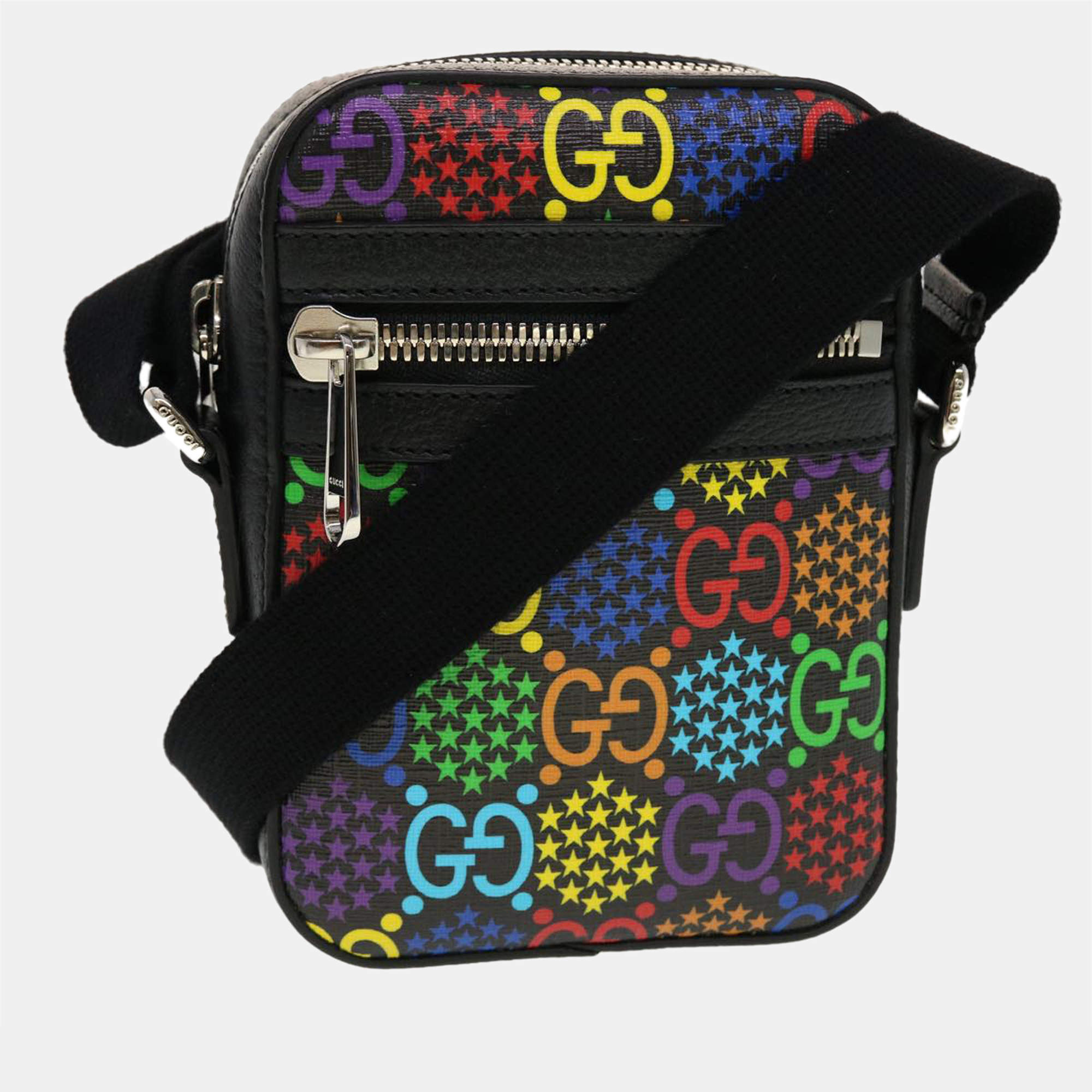 Gucci Black GG Supreme Monogram Psychedelic Messenger Bag 598103