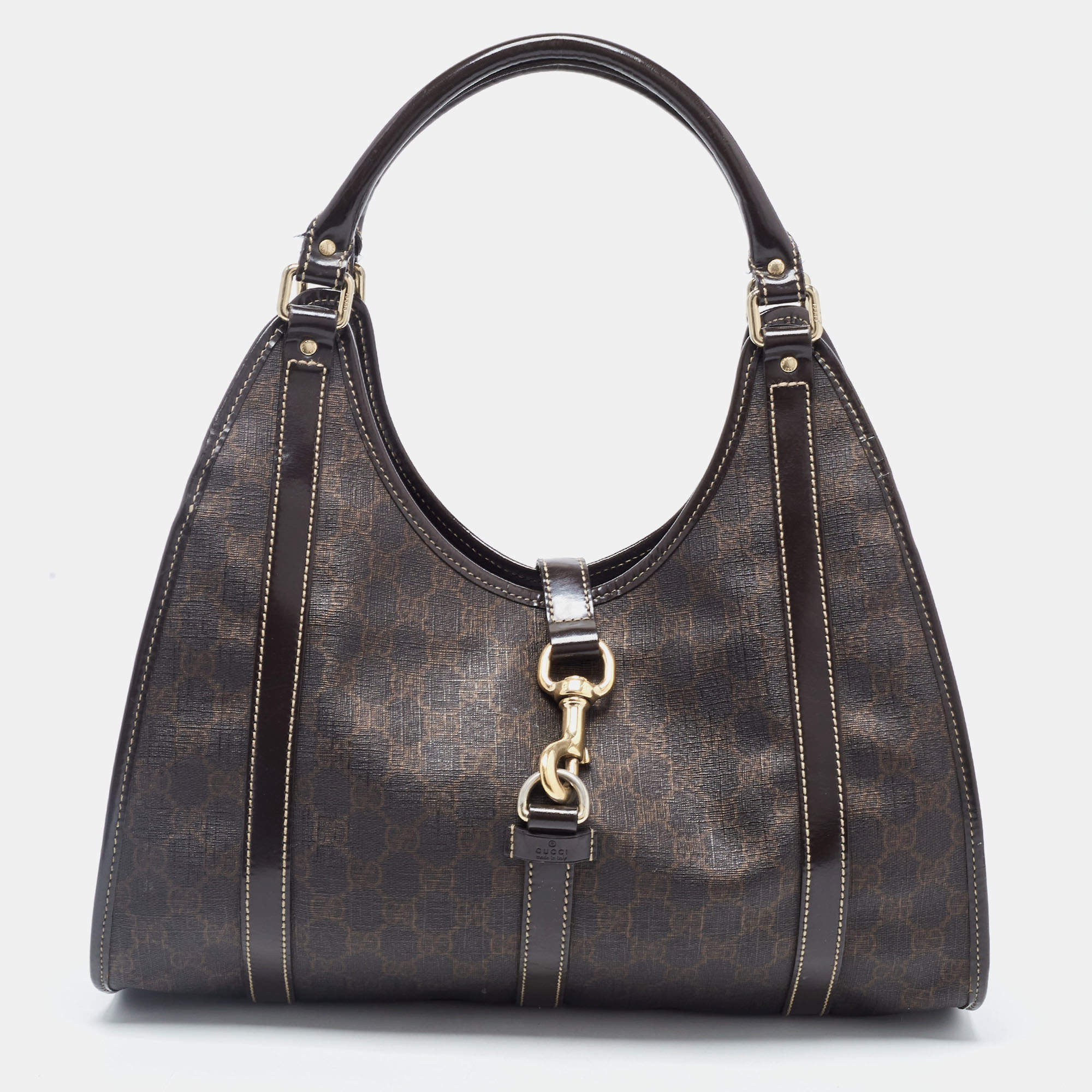 مملوكة مسبقًا Gucci Brown GG Supreme Canvas and Leather Jackie O Hobo