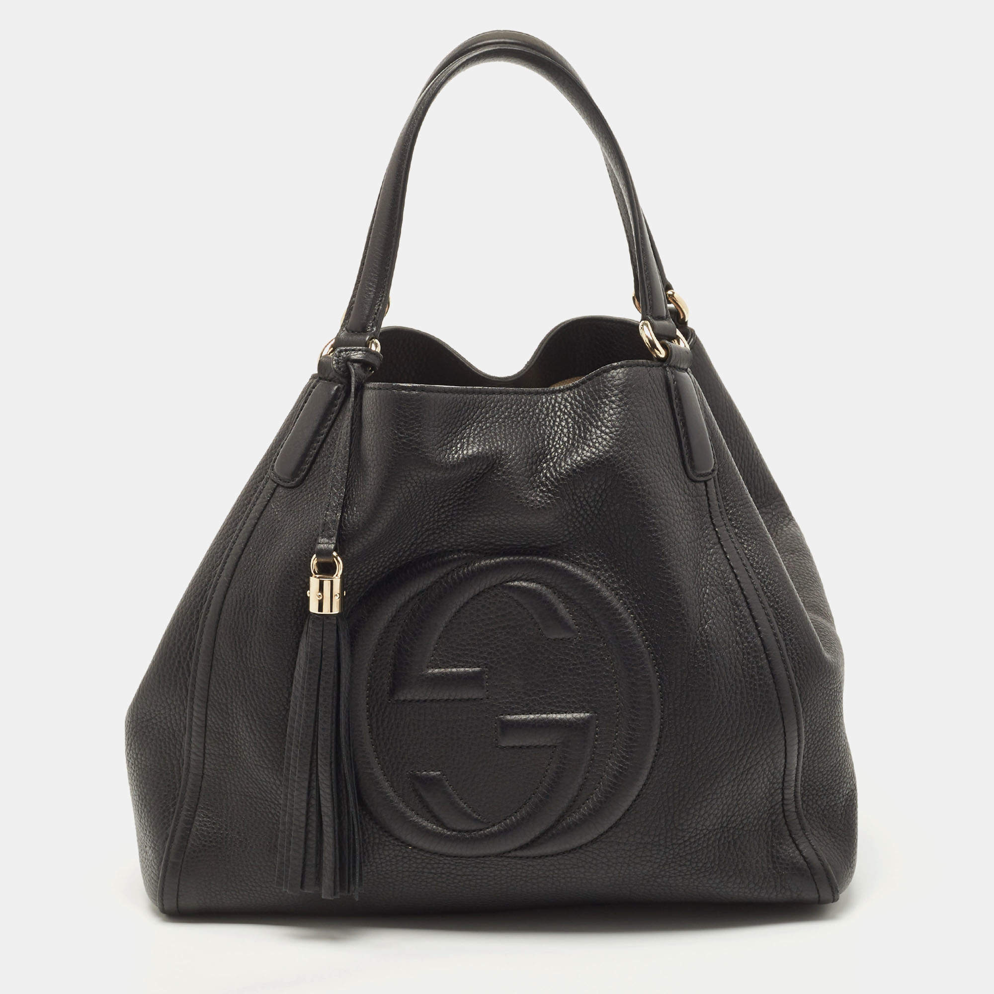 Pre Owned Gucci Black Leather Small Soho Tote