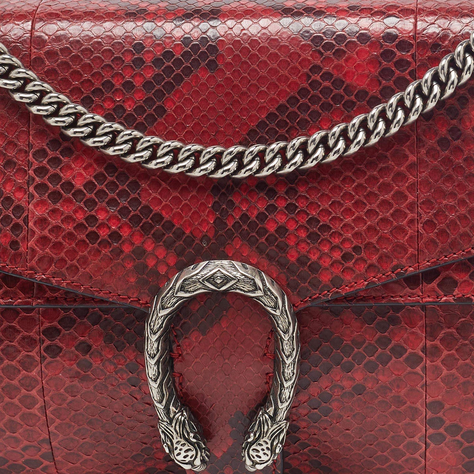 Gucci Dionysus Shoulder Bag Medium Python Red/White/Blue in Python with  Silver-tone - US