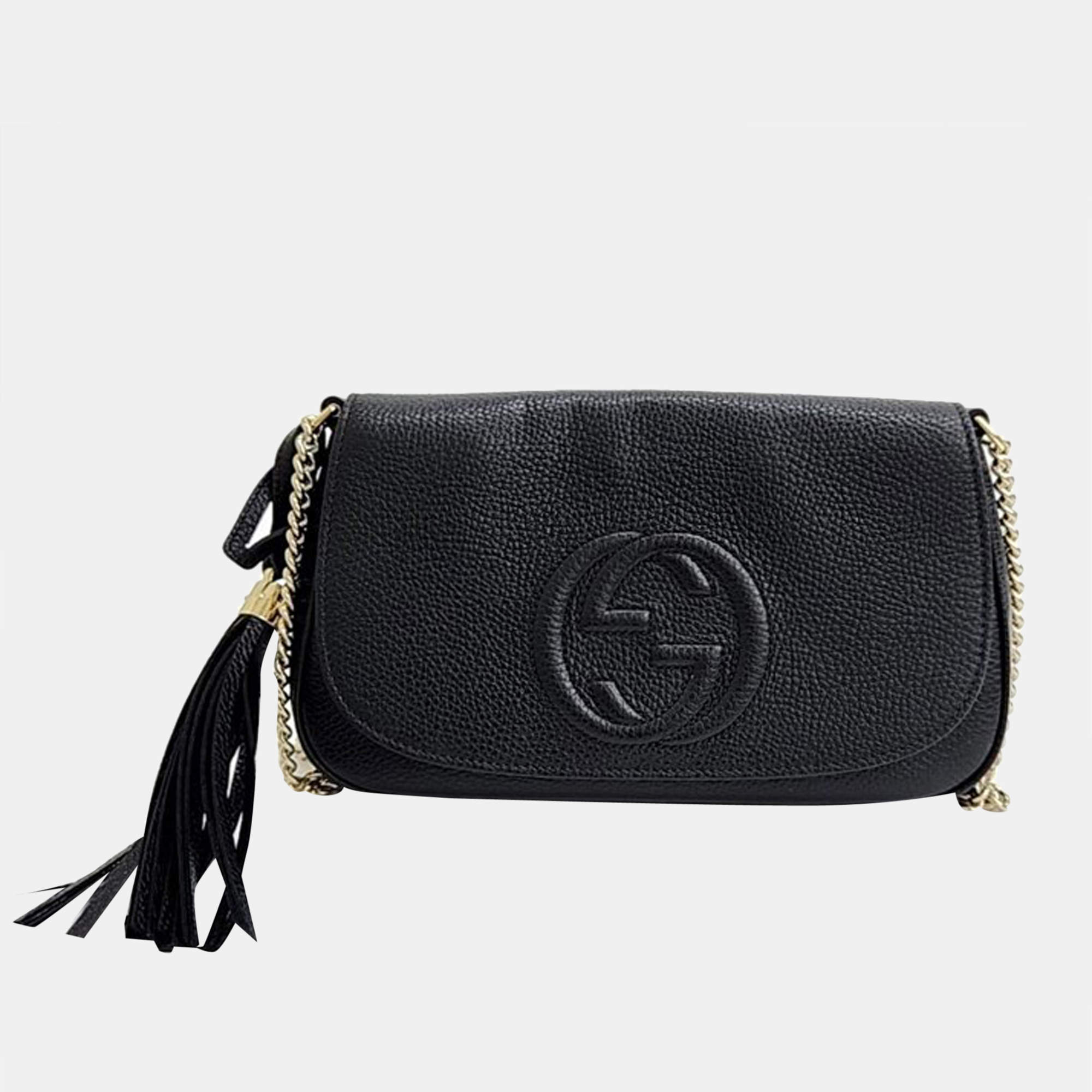 Gucci Soho Disco Leather Small Black in Leather with GOLD-TONE - US