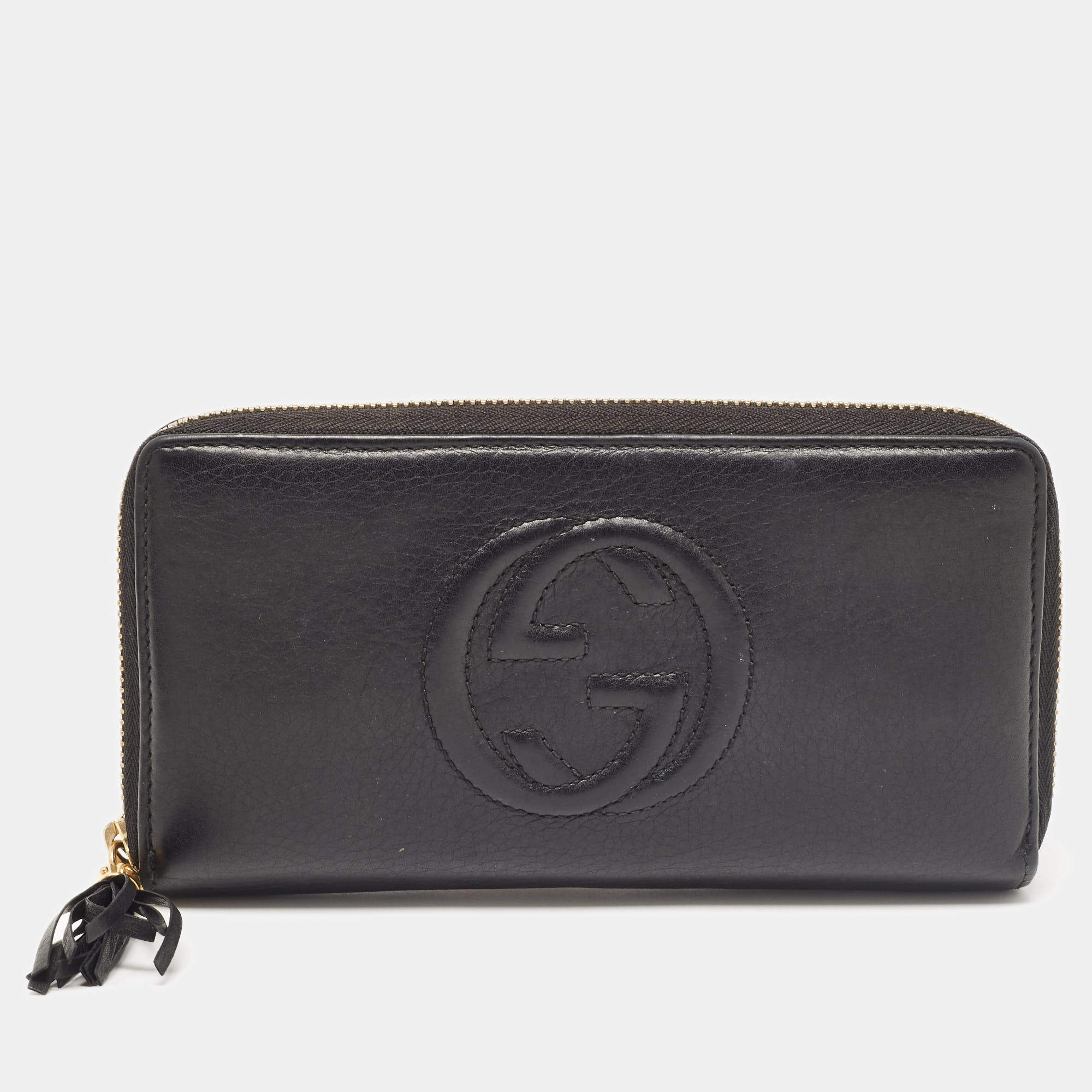 Gucci Black Leather Soho Continental Wallet