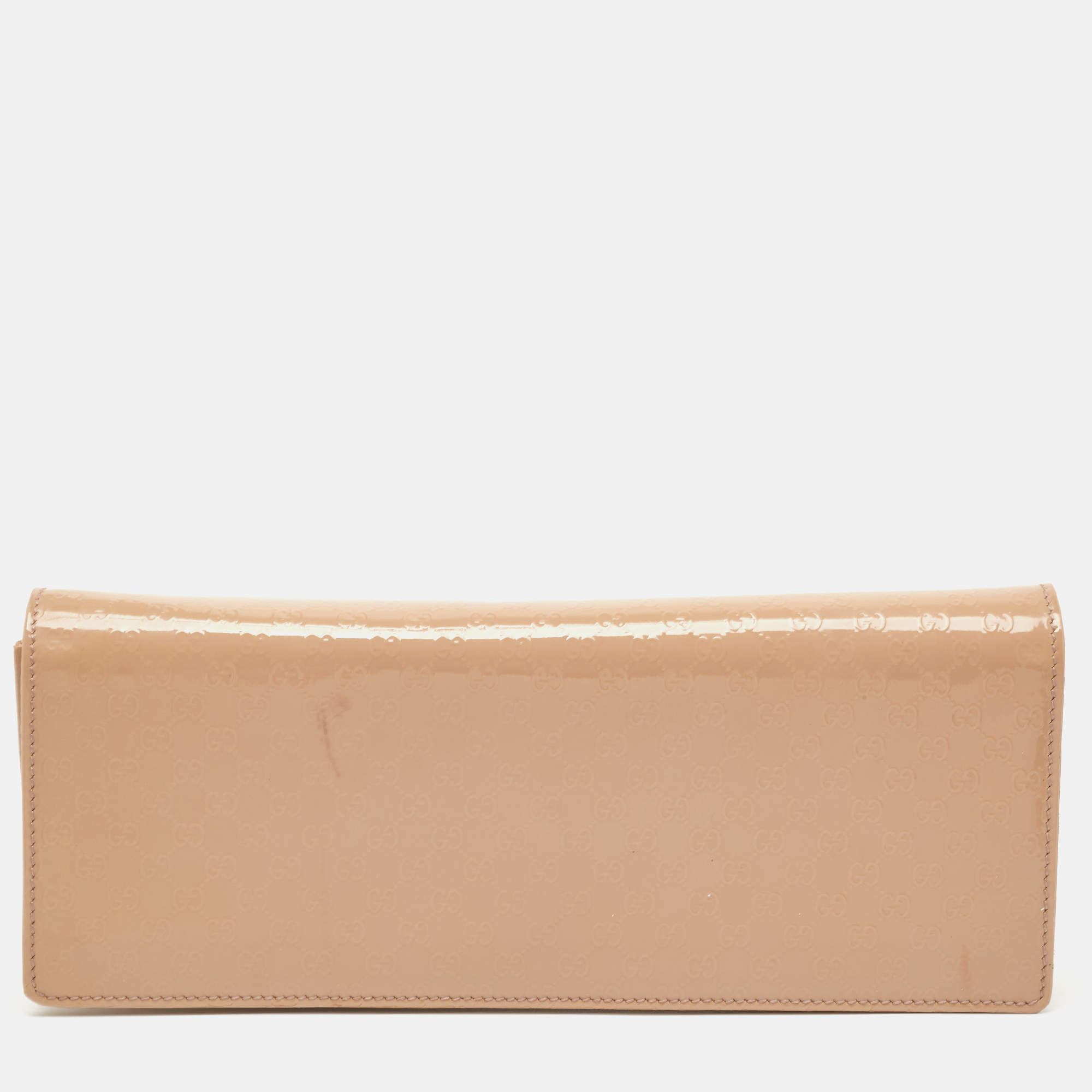 مملوكة مسبقًا Gucci Nude Micro Guccissima Patent Leather Broadway Clutch